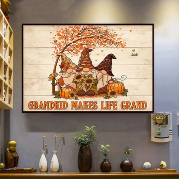 1. Grandkids Make Life Grand – Personalized Horizontal Poster, Custom Gift for Grandma and Grandpa - POS-MAY25-014-HA