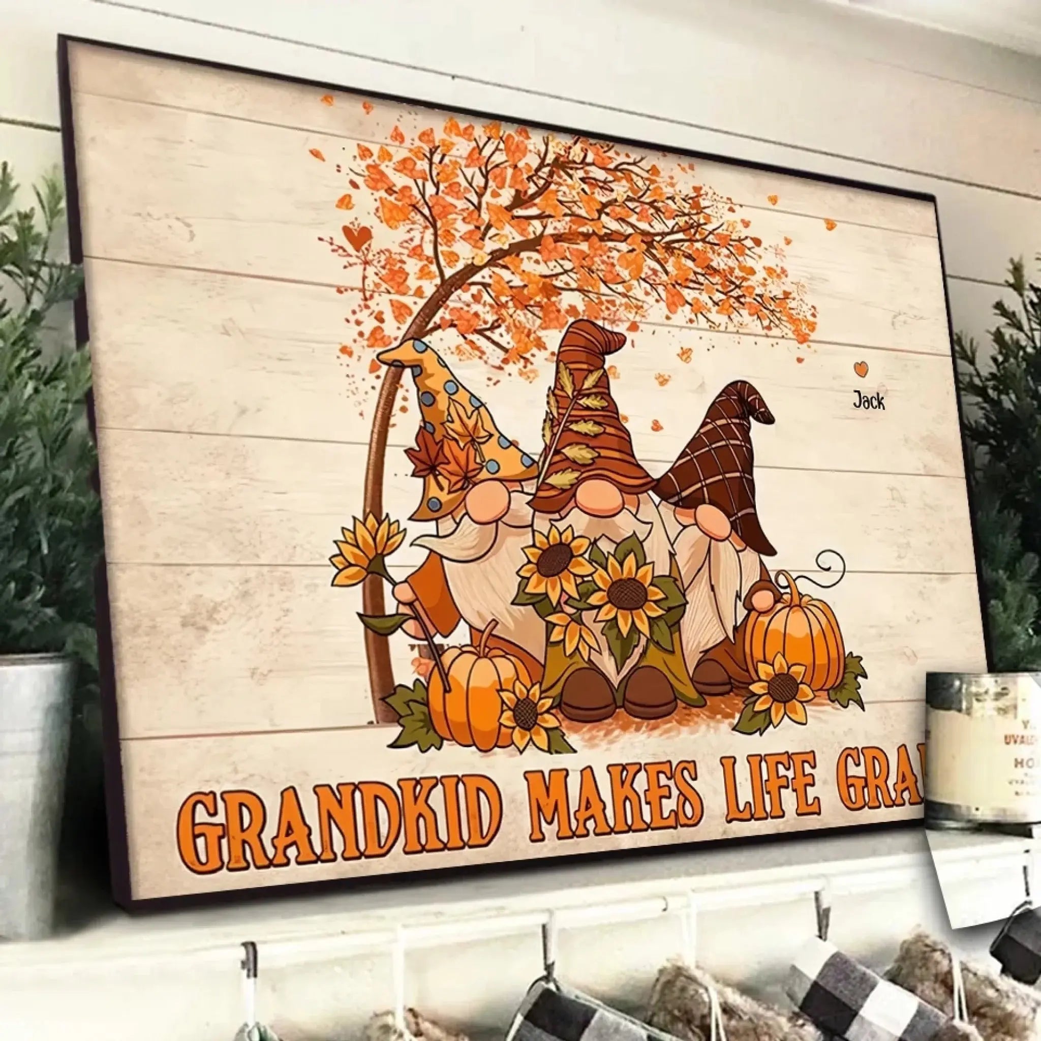 2. Grandkids Make Life Grand – Personalized Horizontal Poster, Custom Gift for Grandma and Grandpa - POS-MAY25-014-HA