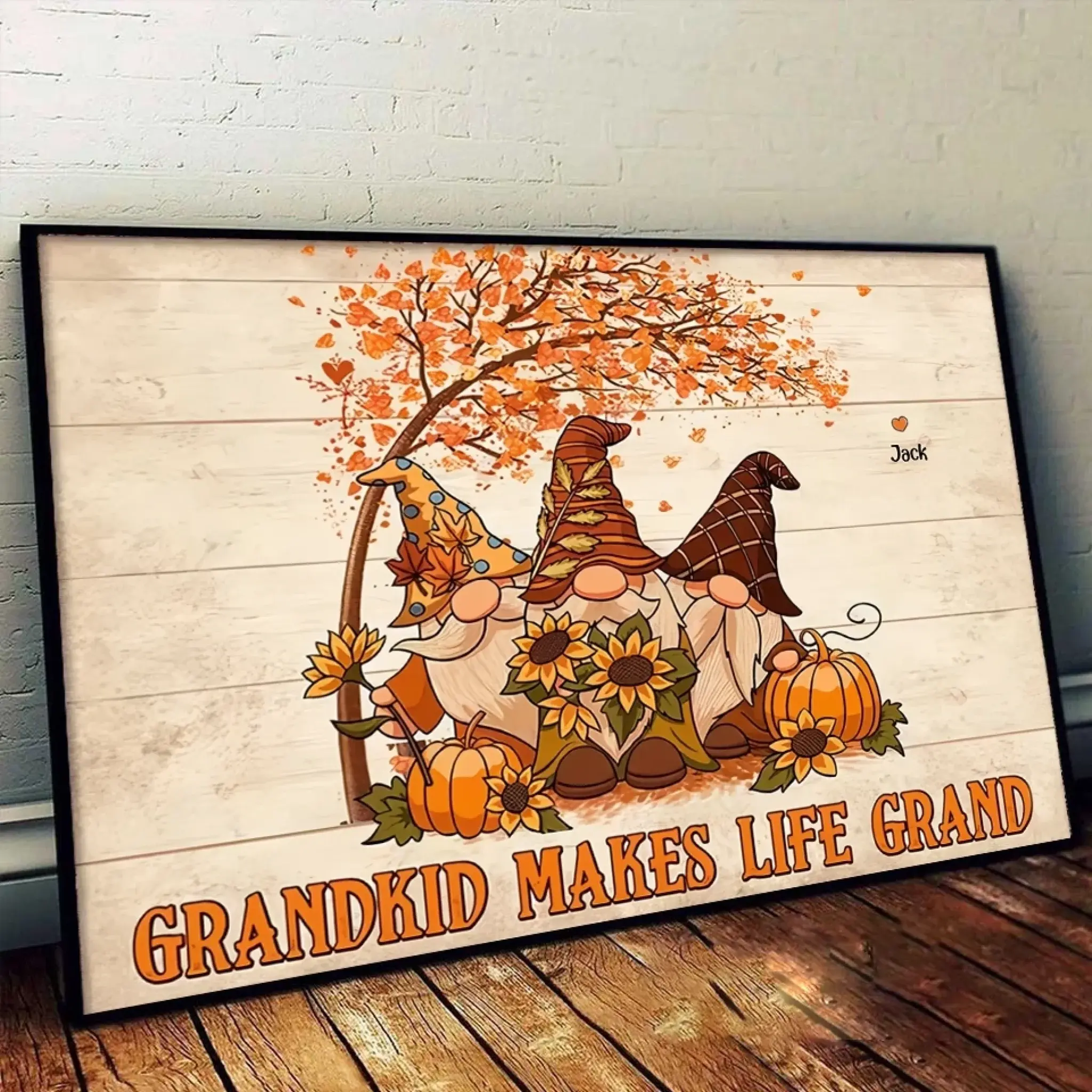 3. Grandkids Make Life Grand – Personalized Horizontal Poster, Custom Gift for Grandma and Grandpa - POS-MAY25-014-HA