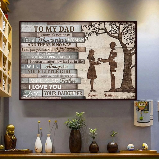 1. I Will Always Be Your Little Girl – Personalized Horizontal Poster, Heartwarming Gift from Daughter to Dad or Mom - POS-MAY25-013-HA