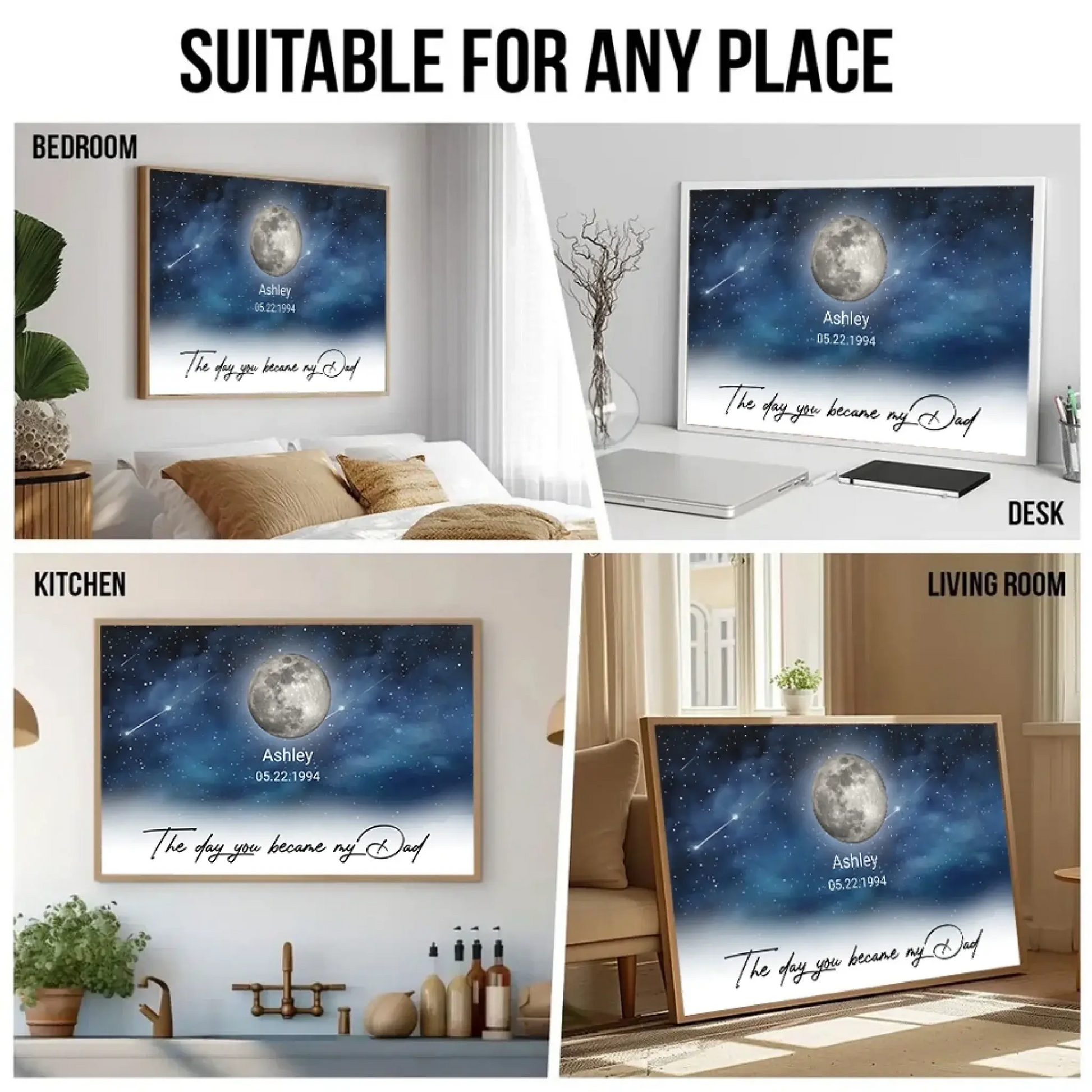 5. The Days You Became Our Dad - Family Personalized Custom Horizontal Poster - Father's Day, Gift For Dad, Grandpa - POS-MAY25-005-HA
