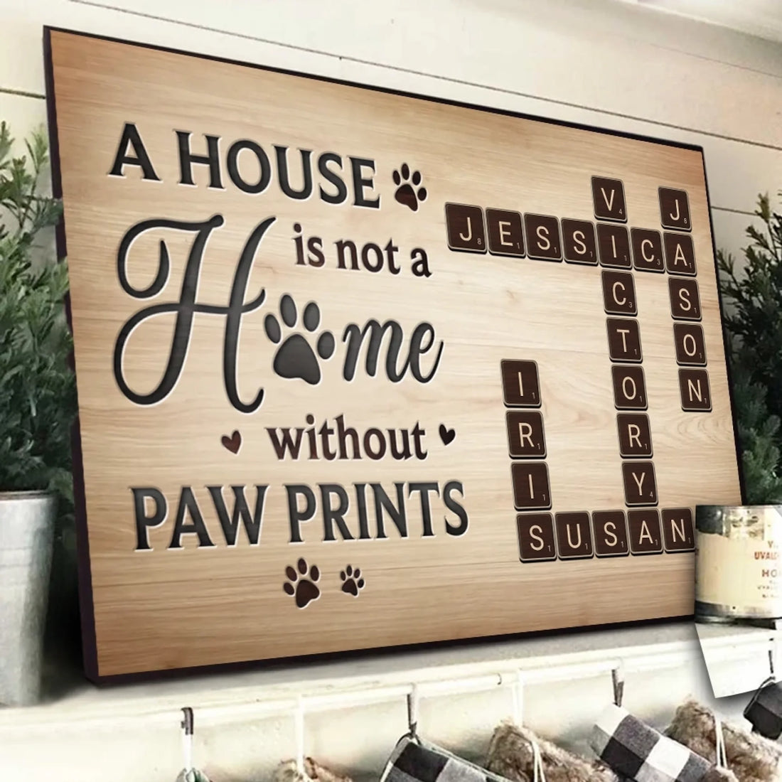 1. Where Paws Roam, Love Is Always Home – Memorial Personalized Horizontal Poster, Sympathy Gift for Pet Owners and Animal Lovers - POS-MAY25-001-HA