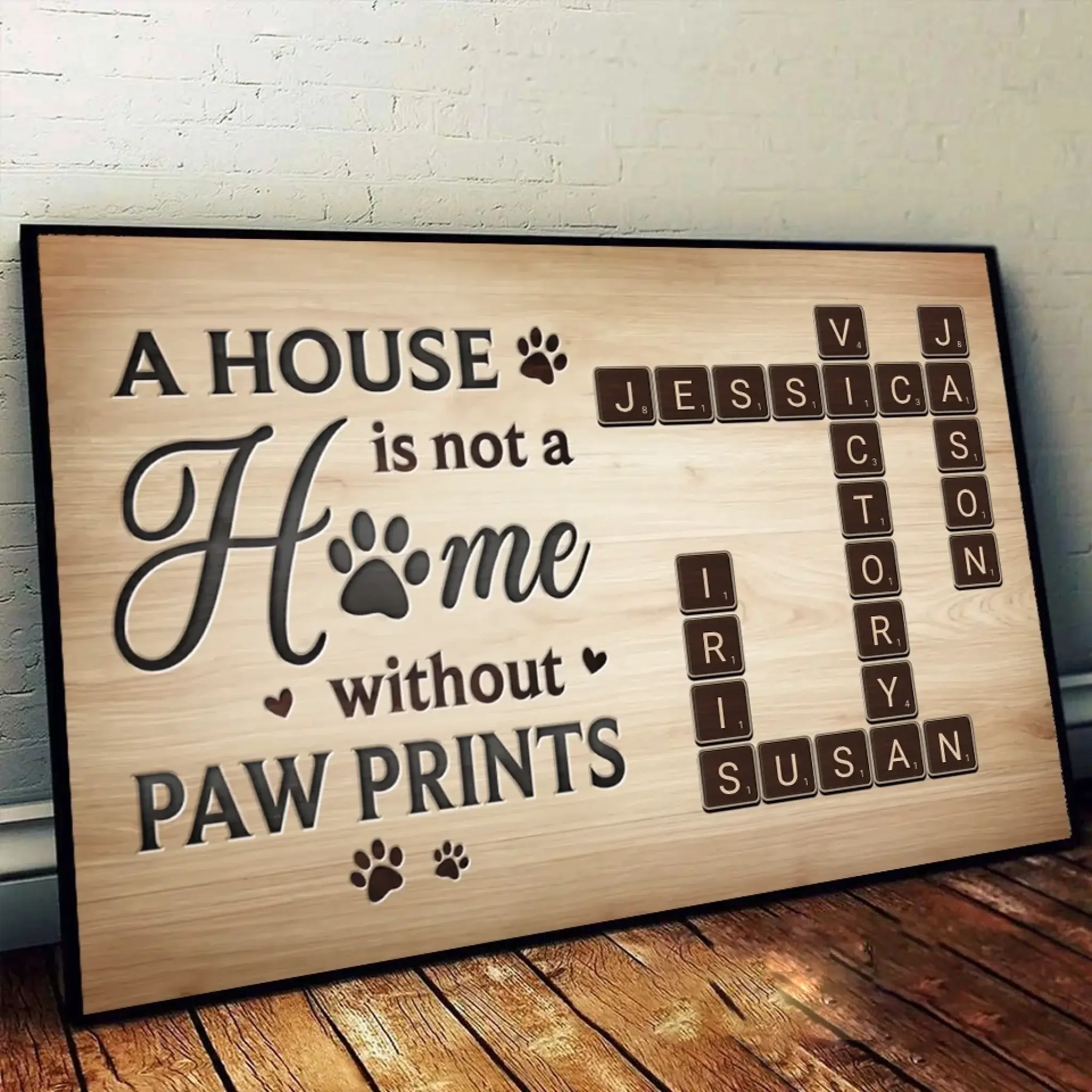 3. Where Paws Roam, Love Is Always Home – Memorial Personalized Horizontal Poster, Sympathy Gift for Pet Owners and Animal Lovers - POS-MAY25-001-HA