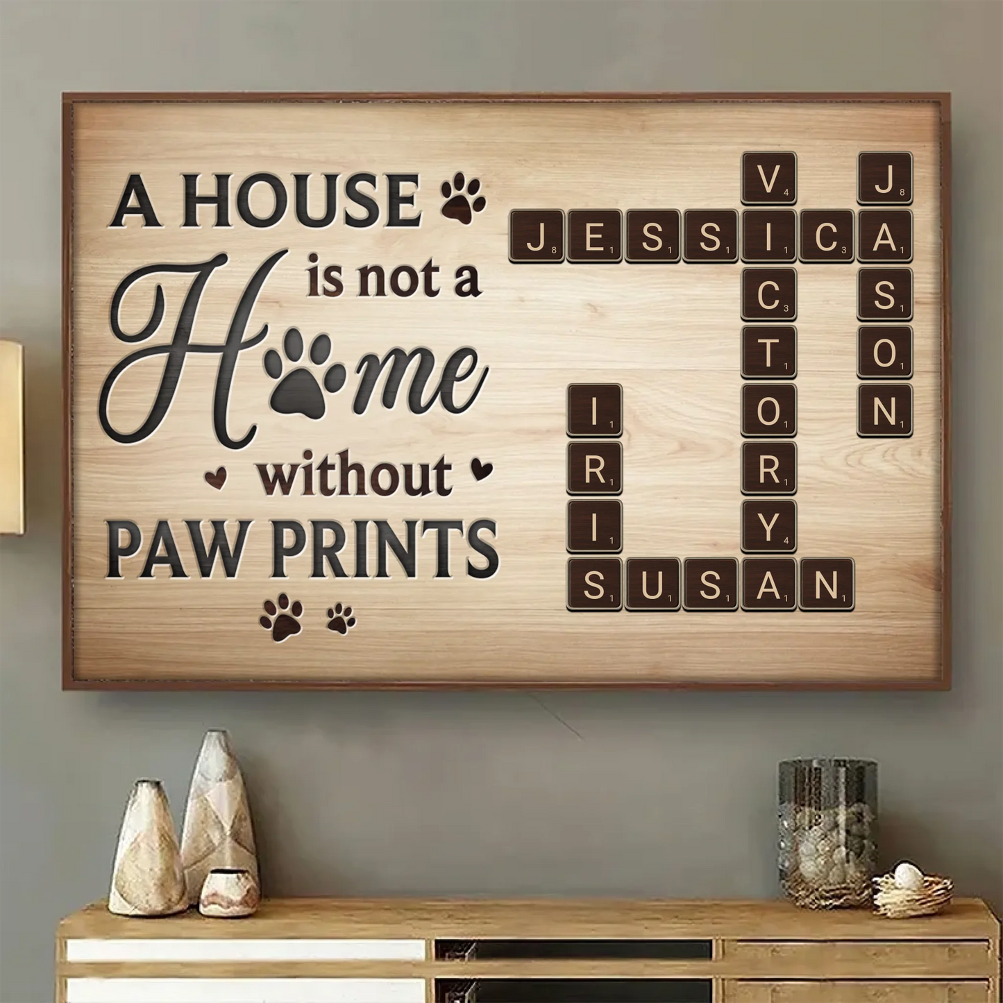 Where Paws Roam, Love Is Always Home – Memorial Personalized Horizontal Poster, Sympathy Gift for Pet Owners and Animal Lovers - POS-MAY25-001-HA