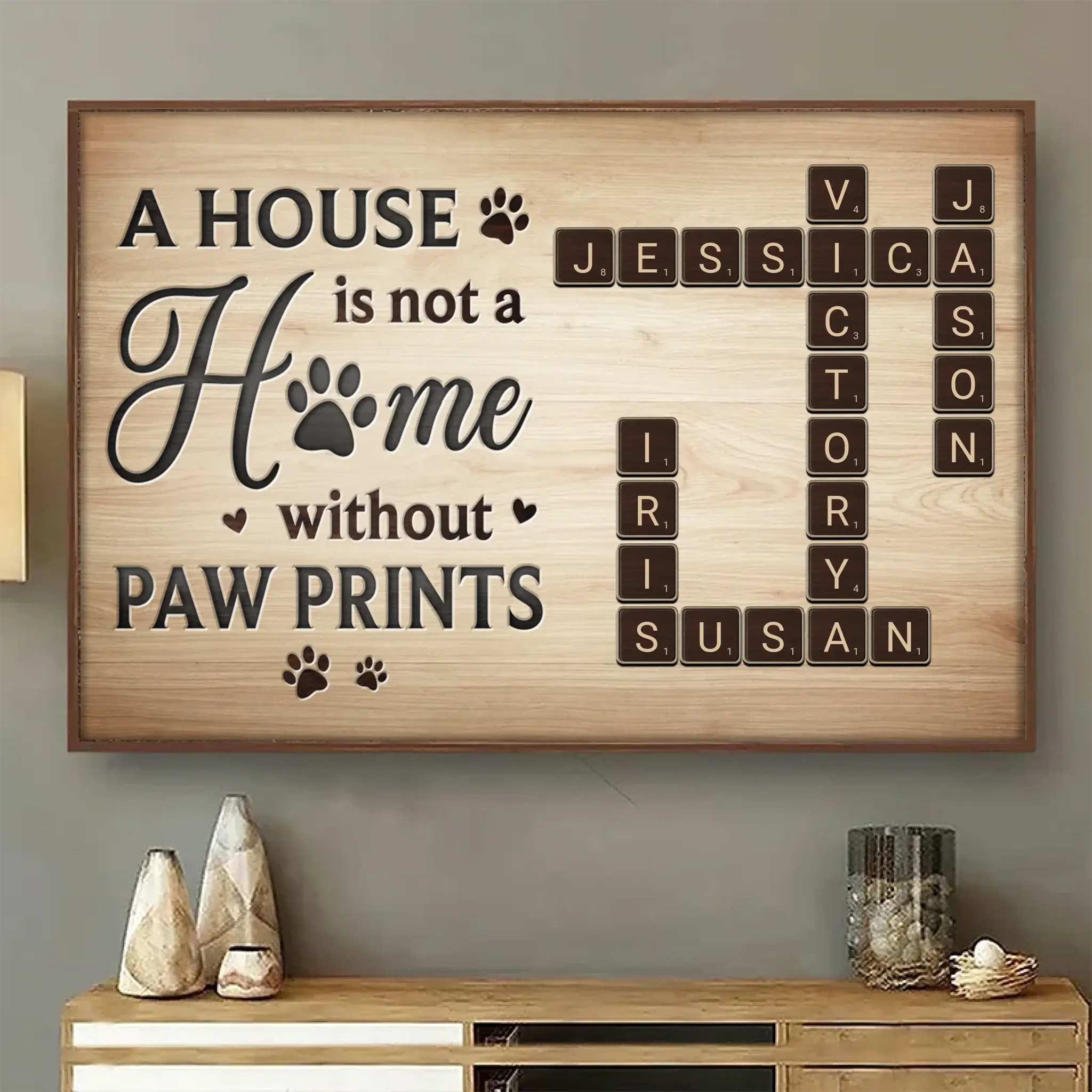 Where Paws Roam, Love Is Always Home – Memorial Personalized Horizontal Poster, Sympathy Gift for Pet Owners and Animal Lovers - POS-MAY25-001-HA Duconspace