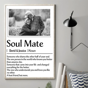 1. Soul Mate, Always and Forever – Custom Photo Couple Poster, Personalized Romantic Gift for Husband and Wife