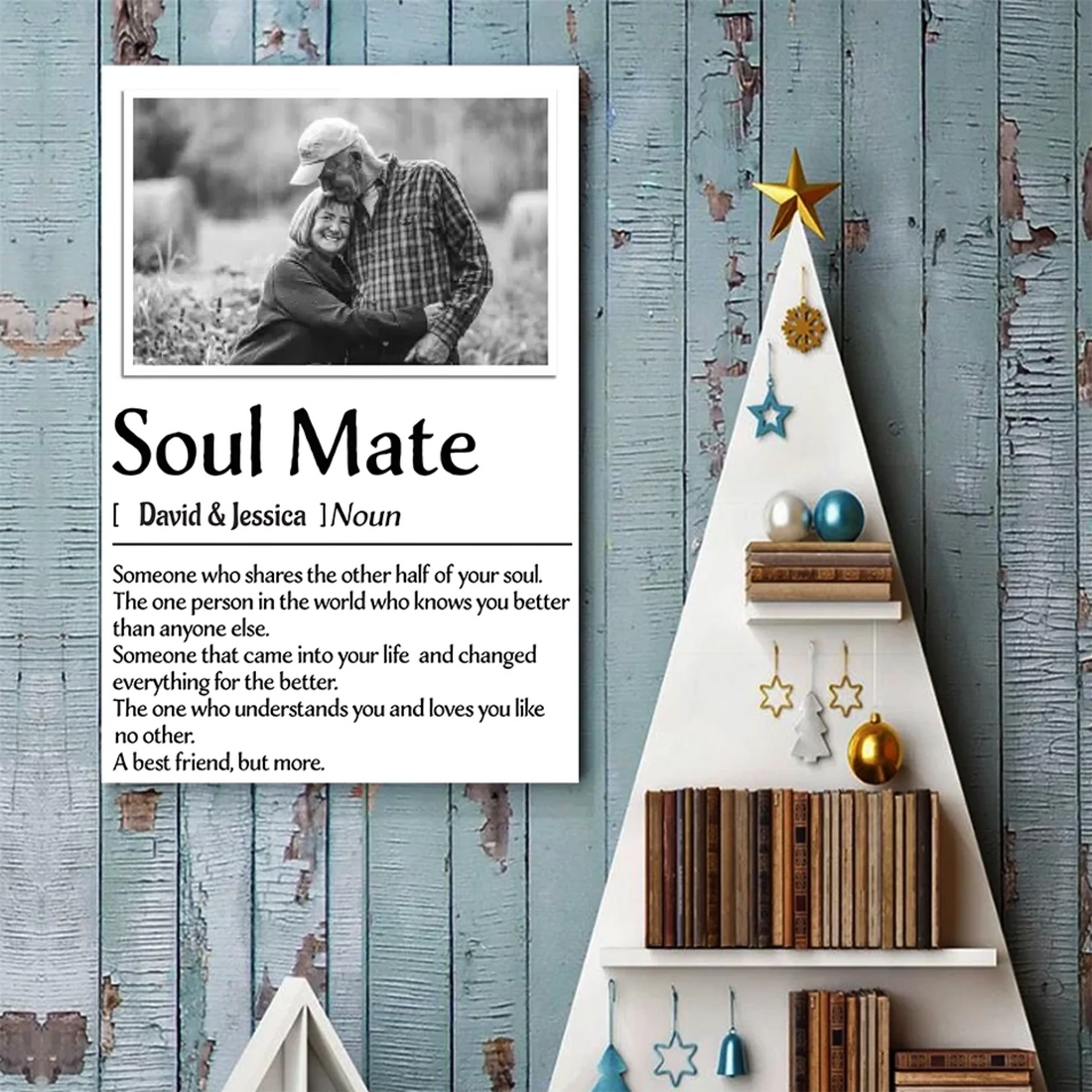 1. Soul Mate, Always and Forever – Custom Photo Couple Poster, Personalized Romantic Gift for Husband and Wife