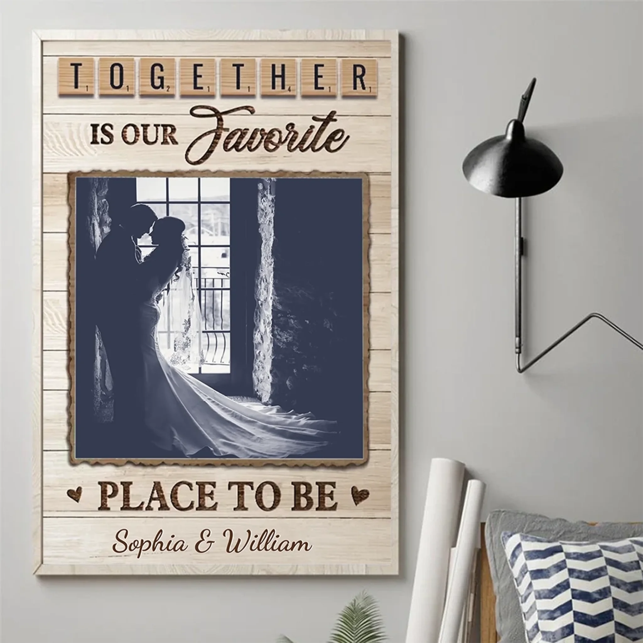 2. Together Is Our Favorite Place to Be – Personalized Vertical Photo Poster, Custom Gift for Couples- POS-MAY25-007-HA