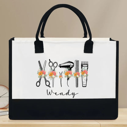 Front view of 'Just A Girl Who Loves Flamingos' canvas tote bag