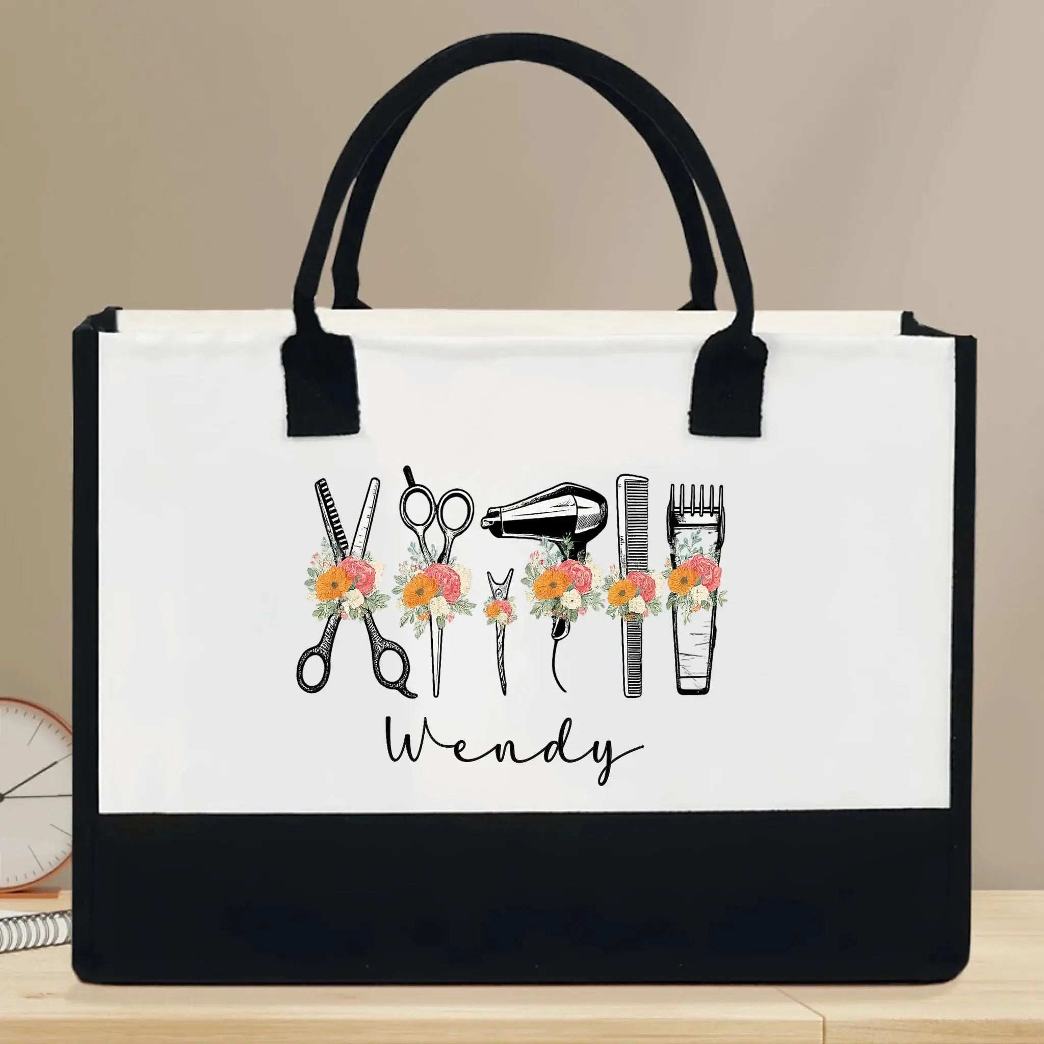 Front view of 'Just A Girl Who Loves Flamingos' canvas tote bag