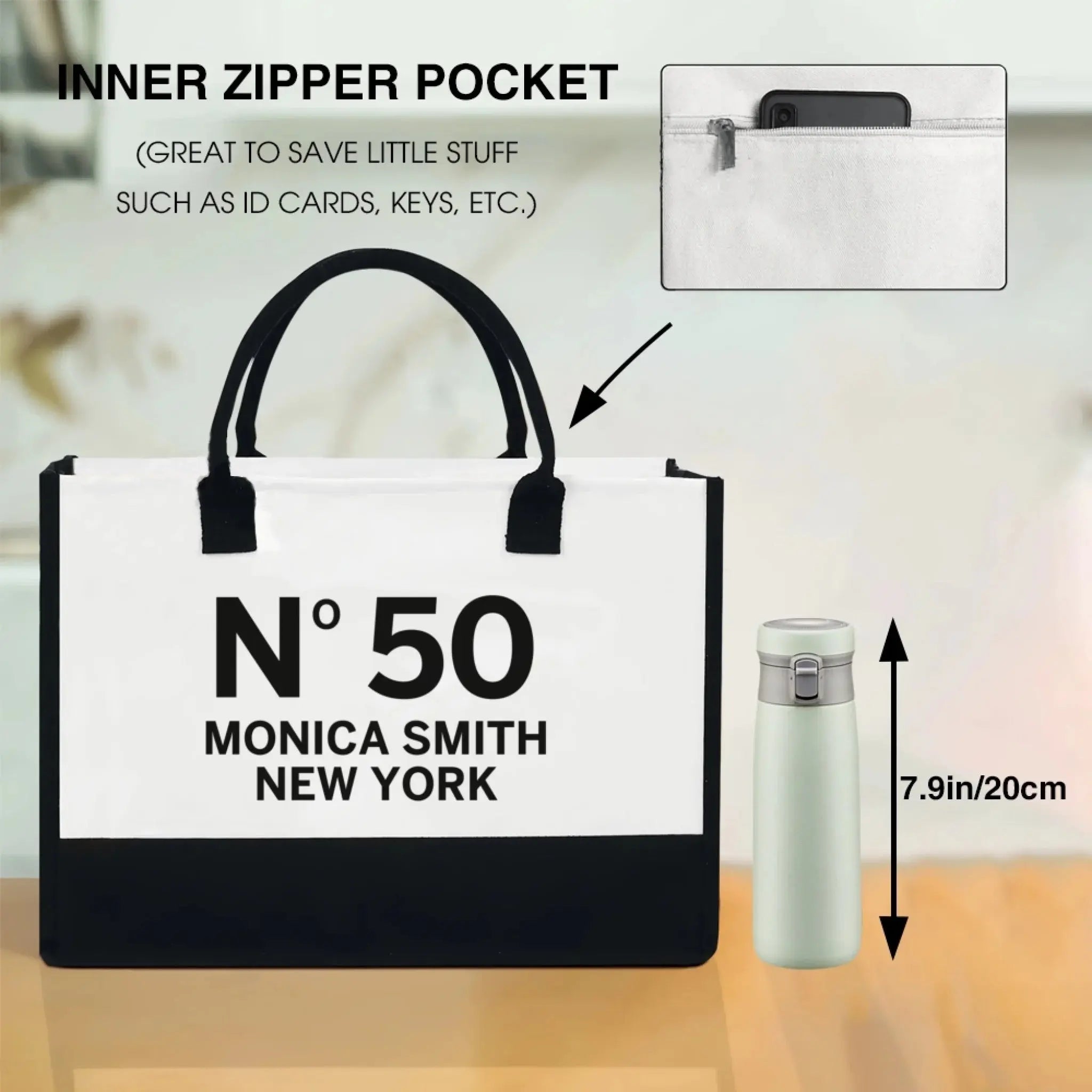 Celebrating You in Style – Personalized Birthday Canvas Tote Bag with Name & State, Custom 40th or 50th Birthday Gift for Her 4