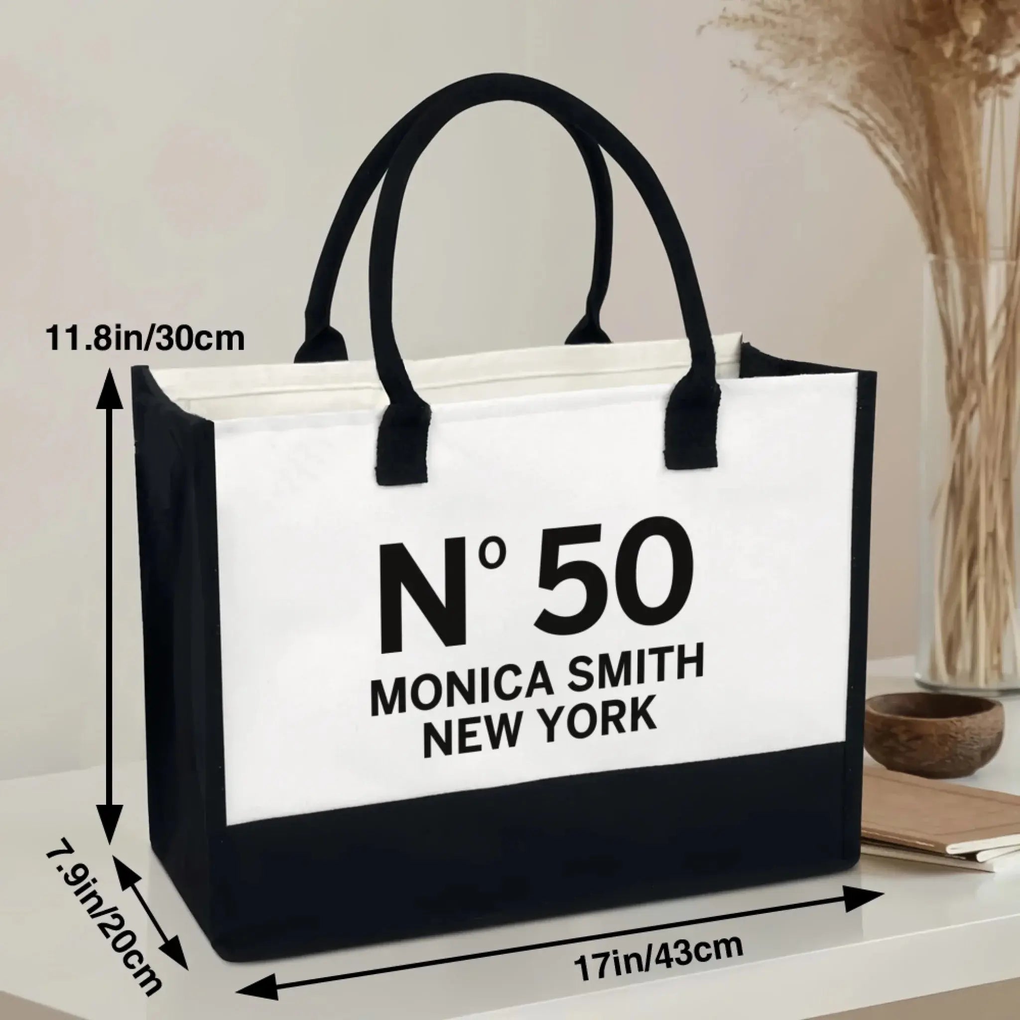 Celebrating You in Style – Personalized Birthday Canvas Tote Bag with Name & State, Custom 40th or 50th Birthday Gift for Her 5