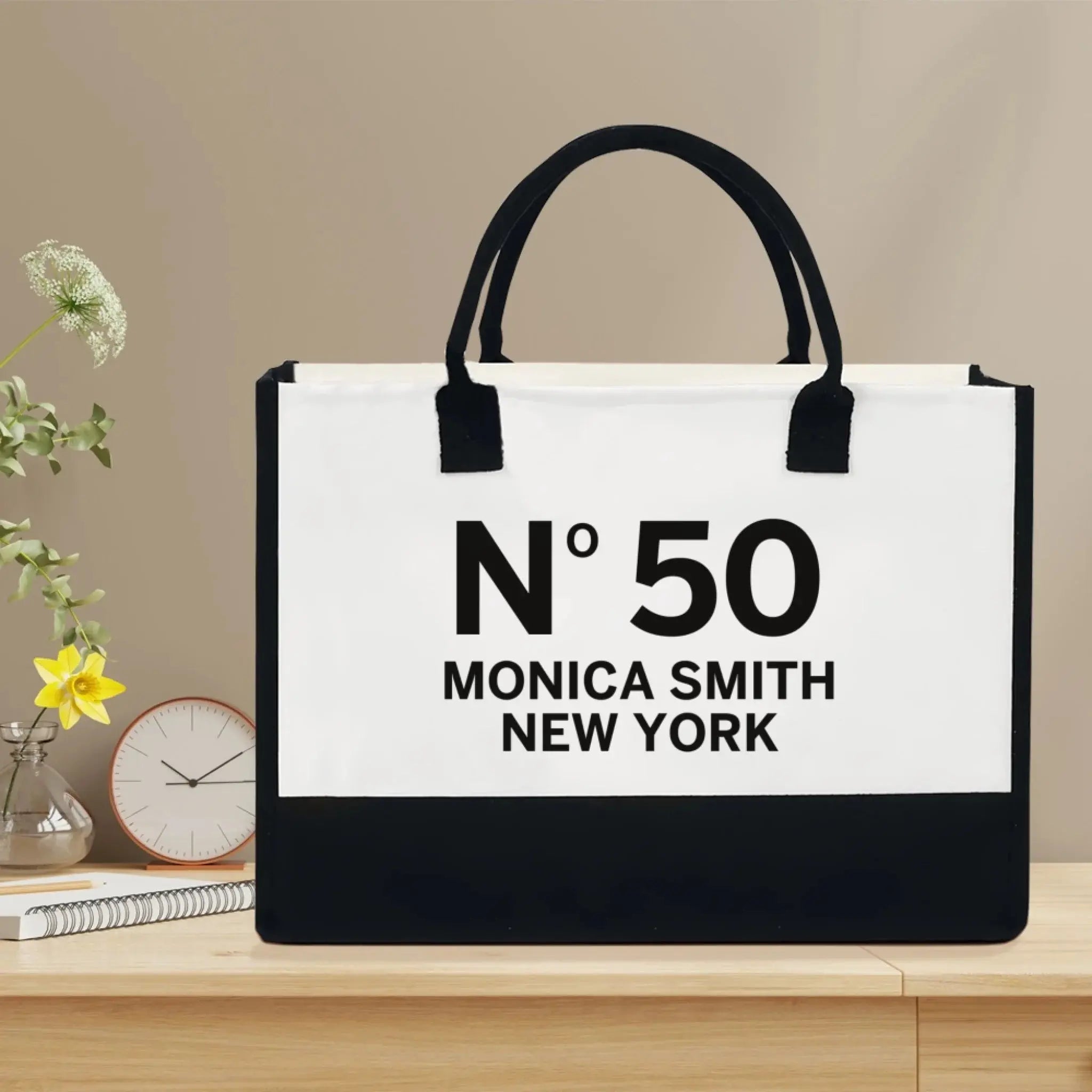 Celebrating You in Style – Personalized Birthday Canvas Tote Bag with Name & State, Custom 40th or 50th Birthday Gift for Her 1