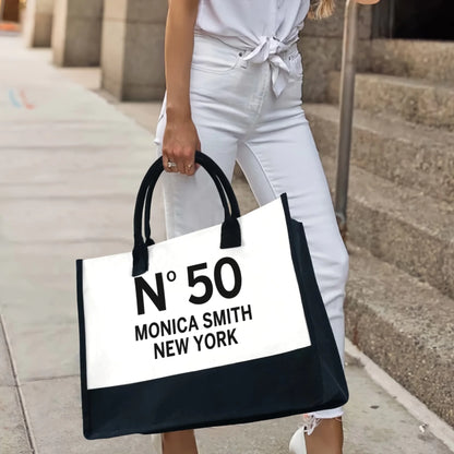 Celebrating You in Style – Personalized Birthday Canvas Tote Bag with Name & State, Custom 40th or 50th Birthday Gift for Her 3