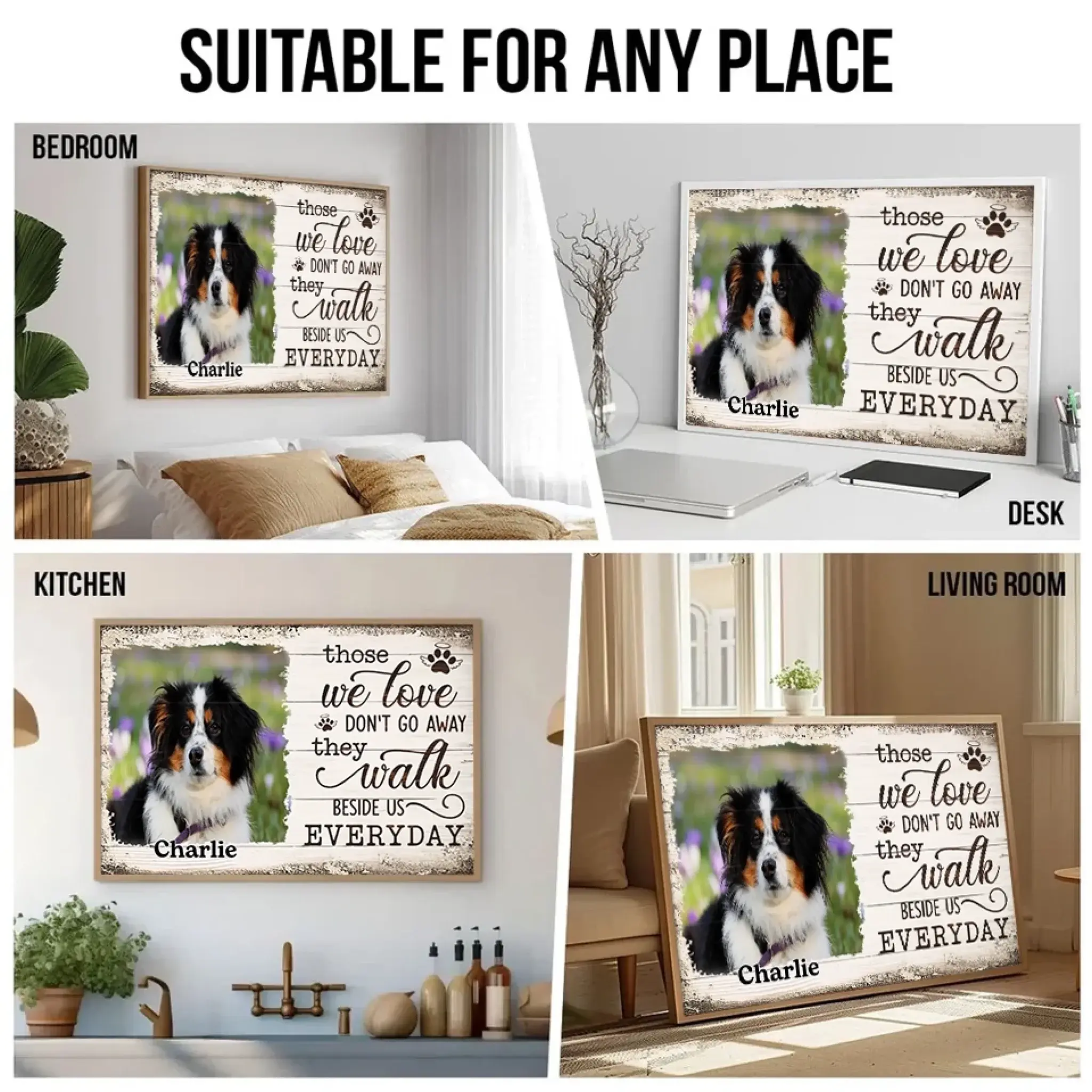 5. Those We Love Don’t Go Away – They Walk Beside Us Every Day – Personalized Horizontal Poster, Memorial Gift for Family and Loved Ones - POS-MAY25-010-HA