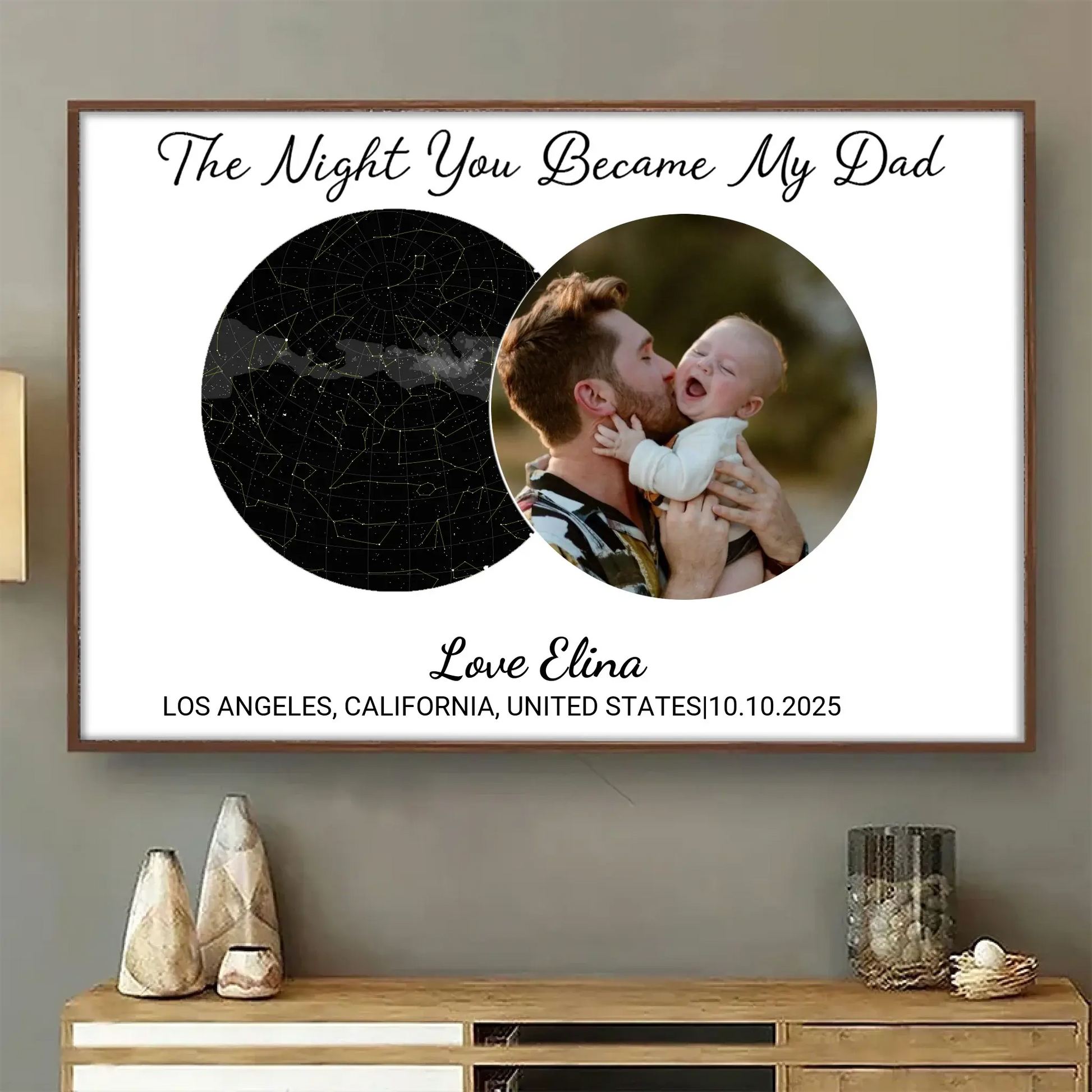 The Night You Became My Dad – Custom Star Map & Photo Poster, Personalized Gift for Father to Celebrate a Special Moment Duconspace