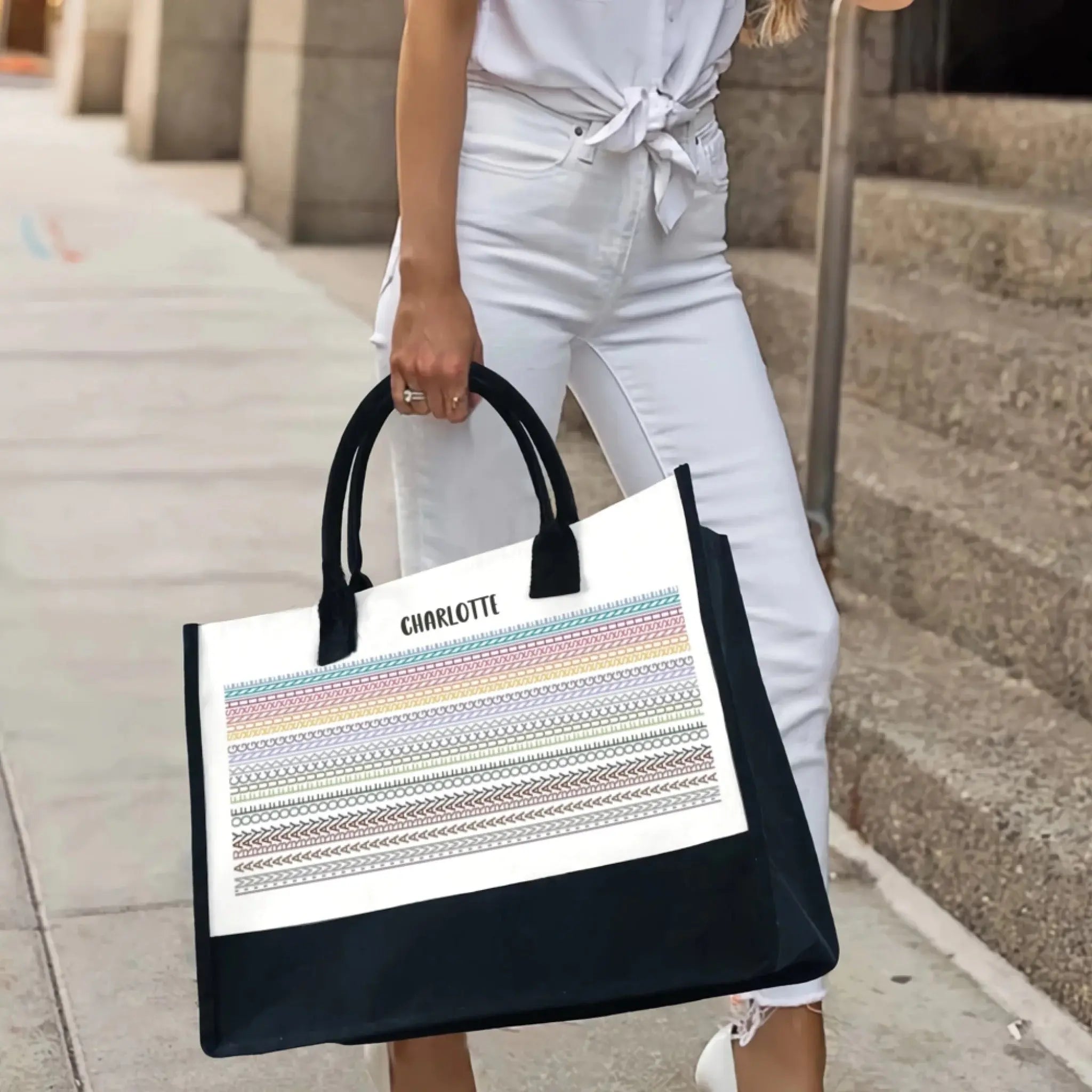 Not Just a Tote, It’s a Warning – Hidden Message Custom Name Canvas Bag, Hilarious Gift for Coworkers and Work Besties 3