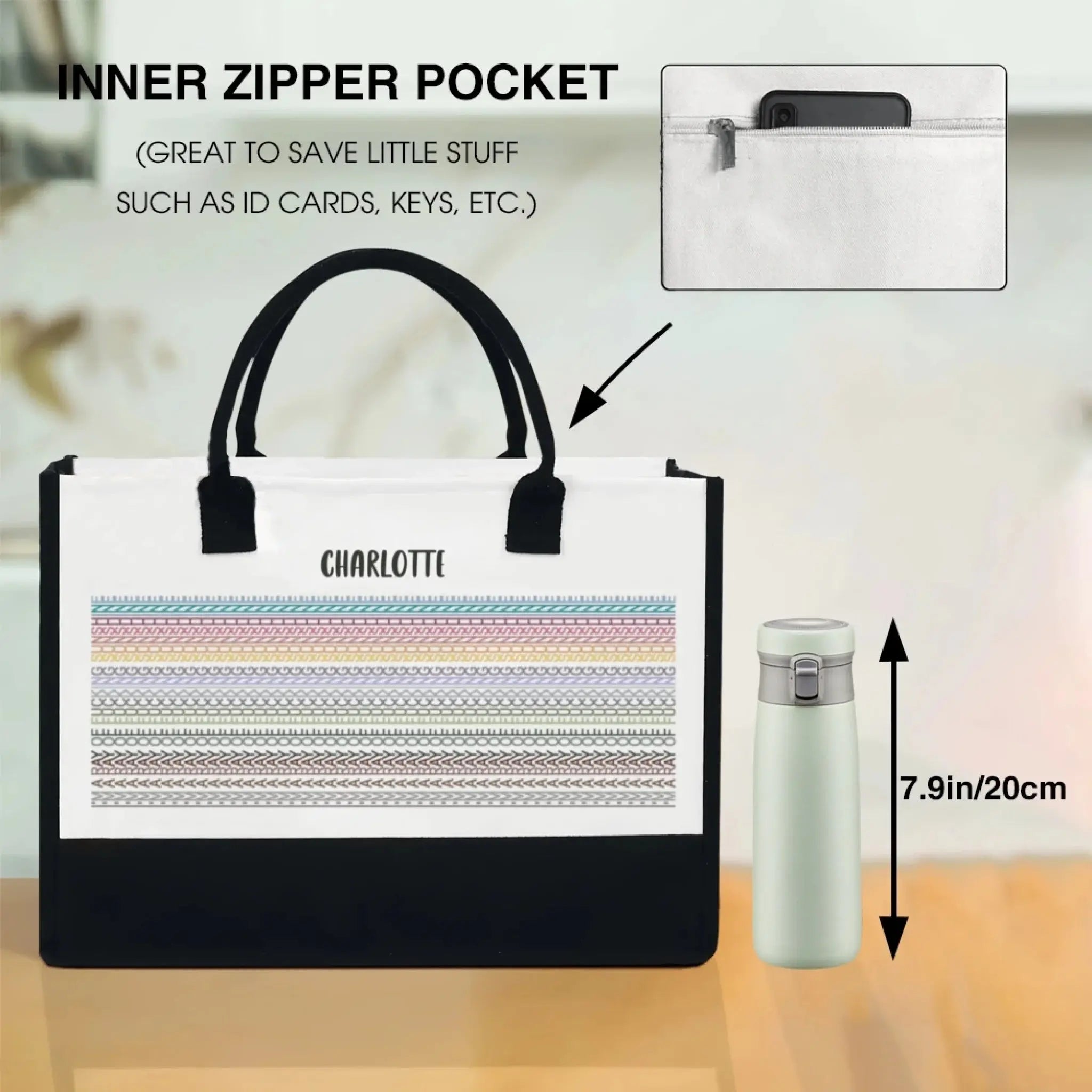 Not Just a Tote, It’s a Warning – Hidden Message Custom Name Canvas Bag, Hilarious Gift for Coworkers and Work Besties 4