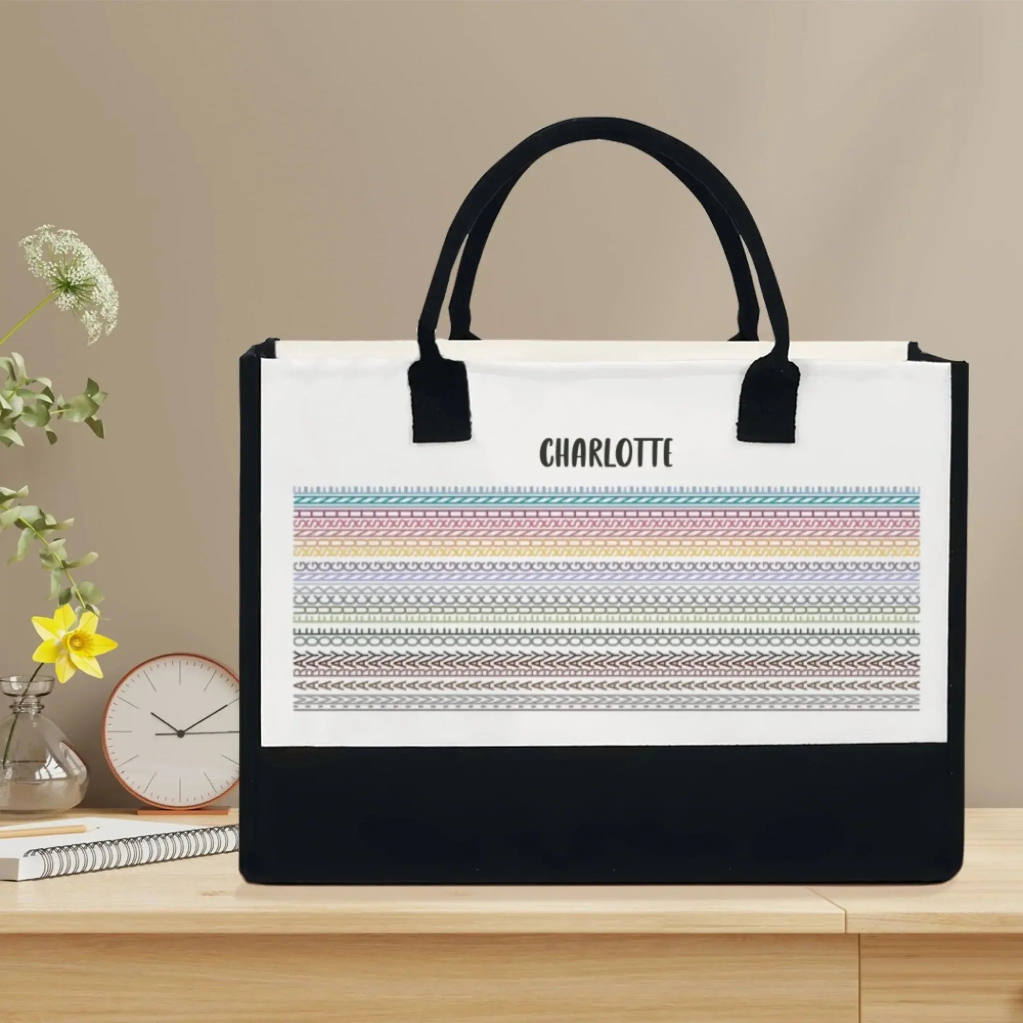 Not Just a Tote, It’s a Warning – Hidden Message Custom Name Canvas Bag, Hilarious Gift for Coworkers and Work Besties 1