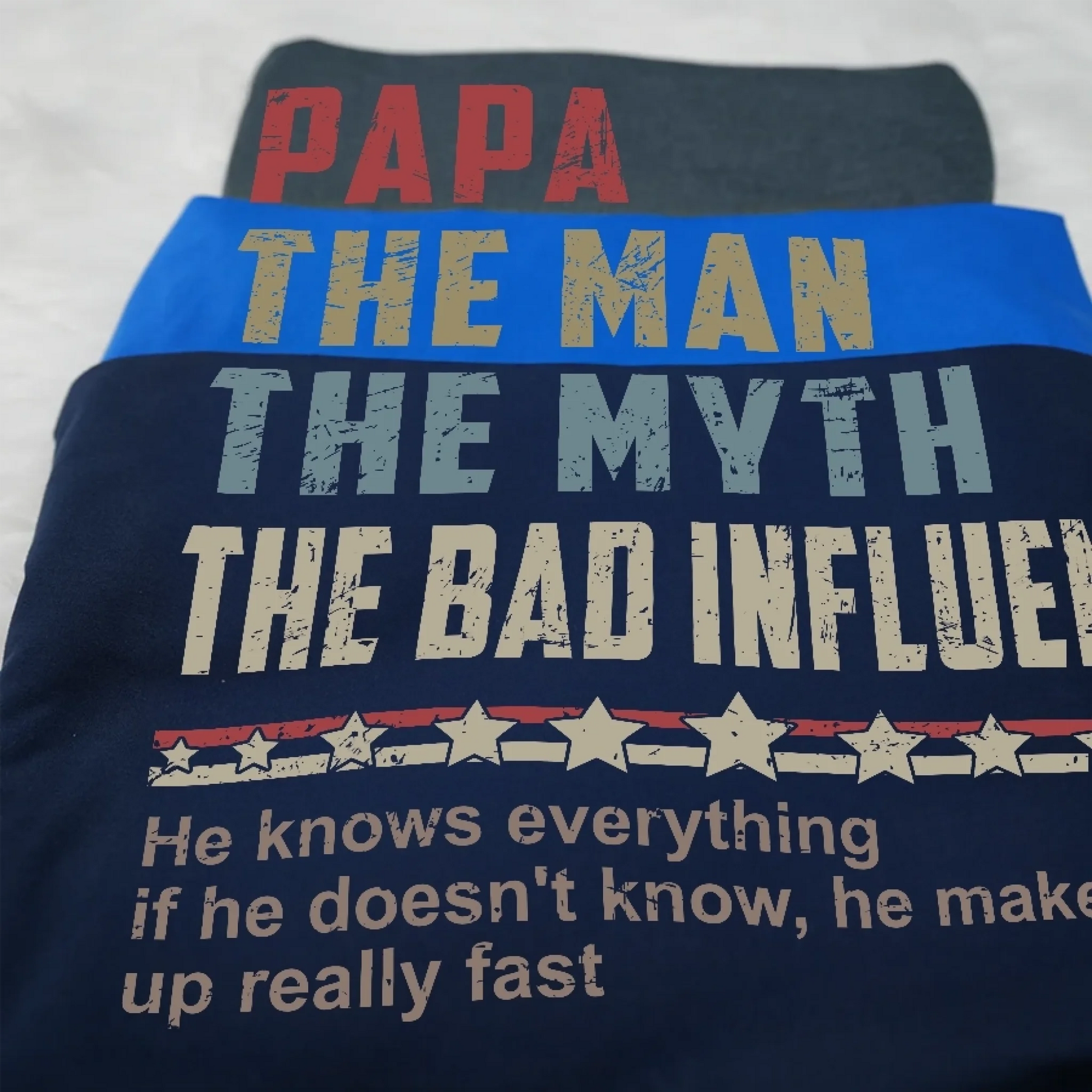Papa The Man The Myth The Legend – Personalized Dad, Papa, Grandpa T-Shirt, Custom Birthday & Father’s Day Gift