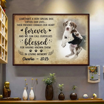 1. Sometimes a Very Special Dog Enters Our Lives – Personalized Horizontal Poster with Photo Upload, Heartfelt Gift for Dog Lovers POS-MAY25-006-HA