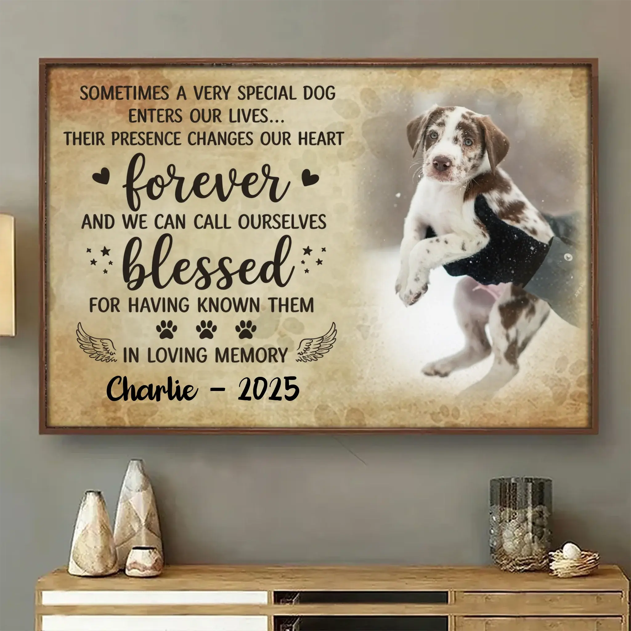 Sometimes a Very Special Dog Enters Our Lives – Personalized Horizontal Poster with Photo Upload, Heartfelt Gift for Dog Lovers POS-MAY25-006-HA Duconspace
