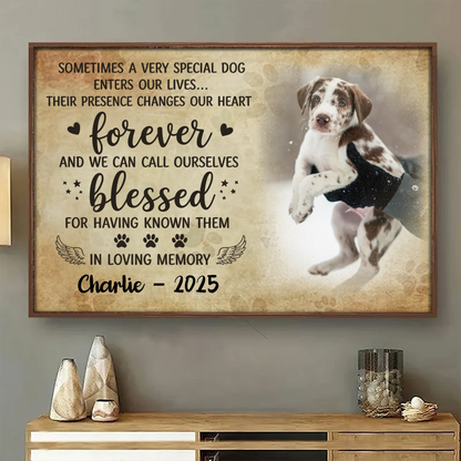 Sometimes a Very Special Dog Enters Our Lives – Personalized Horizontal Poster with Photo Upload, Heartfelt Gift for Dog Lovers POS-MAY25-006-HA