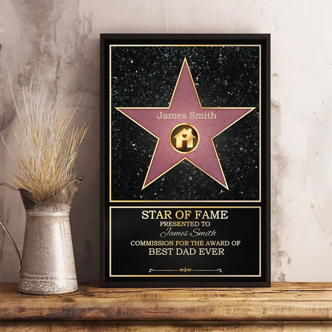 1. Star of Fame – Best Mom & Dad of the Year Personalized Vertical Poster, Custom Family Gift for Mother’s Day, Father’s Day, or Birthdays