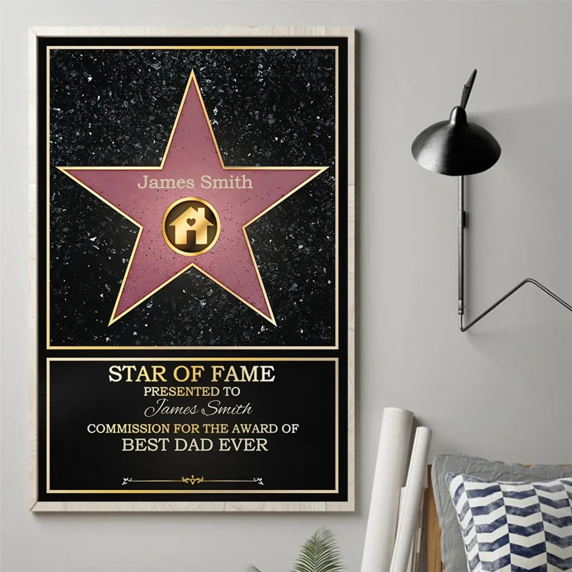 2. Star of Fame – Best Mom & Dad of the Year Personalized Vertical Poster, Custom Family Gift for Mother’s Day, Father’s Day, or Birthdays