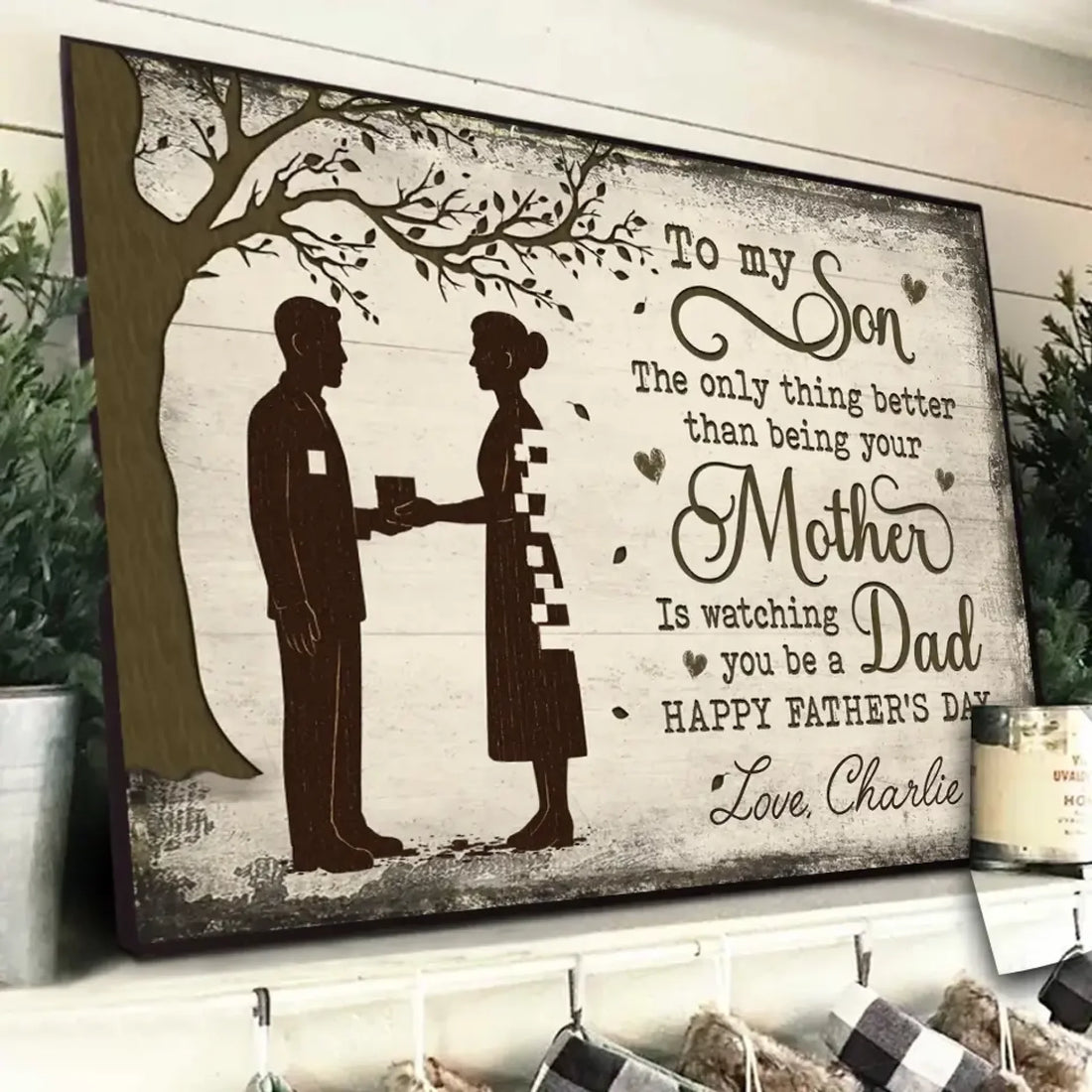 1. The Only Thing Better Than Being Your Mother Is Watching You Be a Dad – Family Personalized Horizontal Poster, Father’s Day Gift for Son - POS-MAY25-003-HA