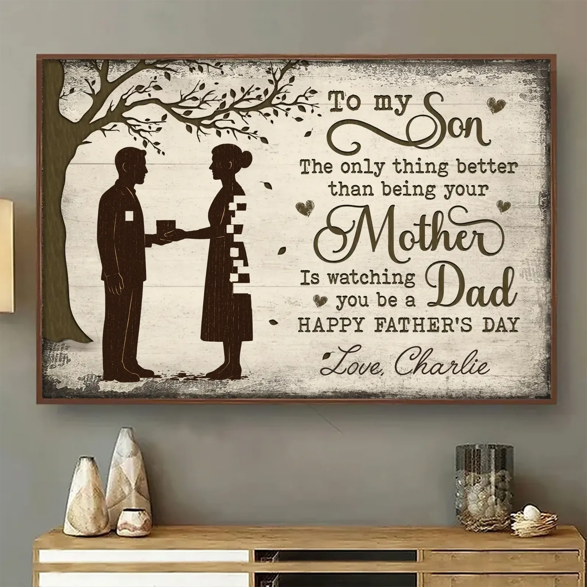 The Only Thing Better Than Being Your Mother Is Watching You Be a Dad – Family Personalized Horizontal Poster, Father’s Day Gift for Son - POS-MAY25-003-HA Duconspace