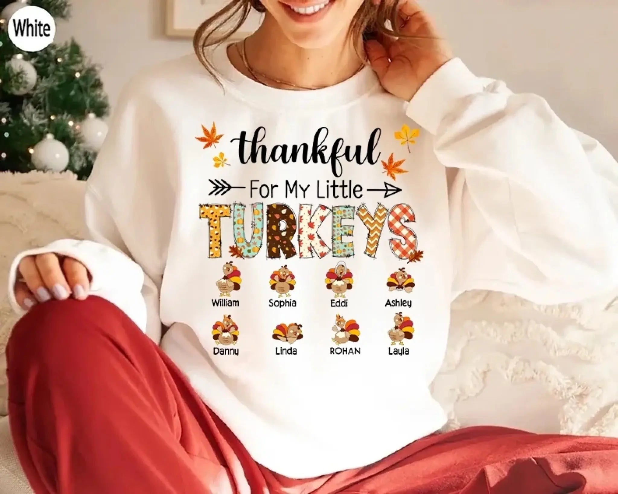 7. Thankful for My Little Turkeys Shirt, Thanksgiving Grandma Shirt with Grandkids