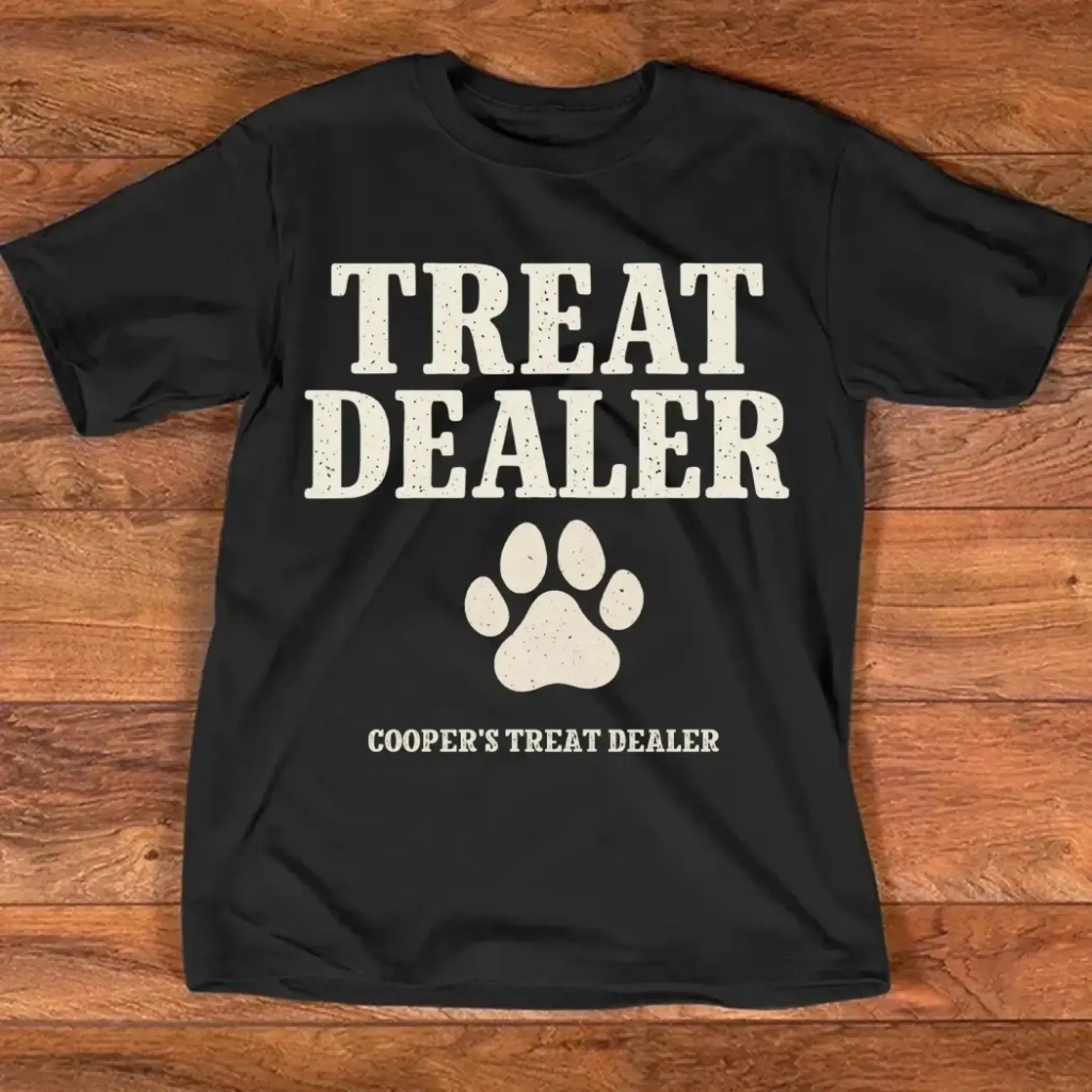3. Personalized Treat Dealer Shirt — Unique Gift for Pet Owners & Trainers