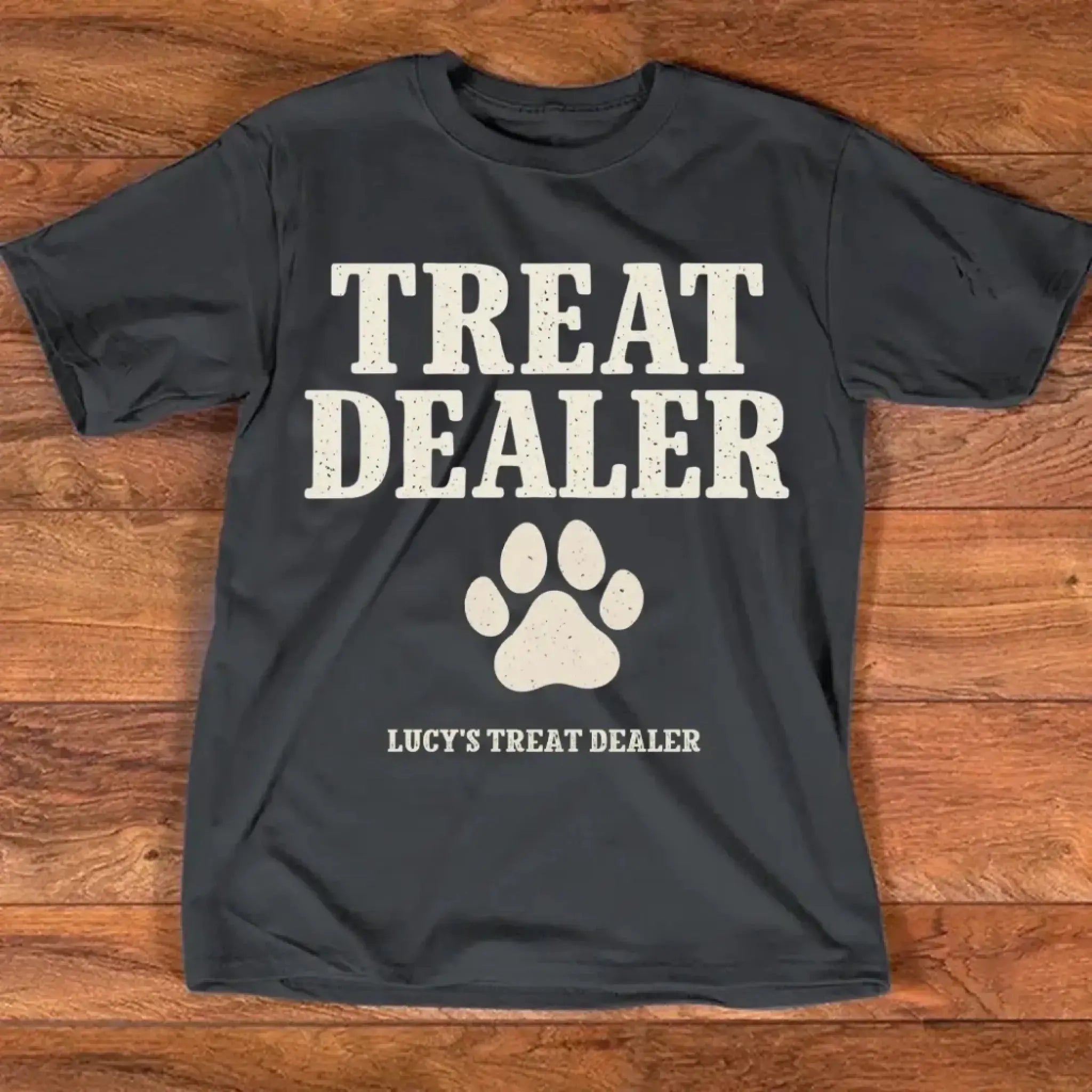 8. Personalized Treat Dealer Shirt — Unique Gift for Pet Owners & Trainers