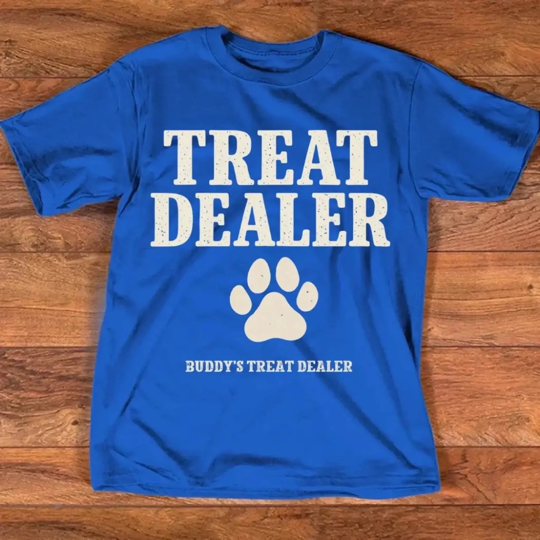 6. Personalized Treat Dealer Shirt — Unique Gift for Pet Owners & Trainers