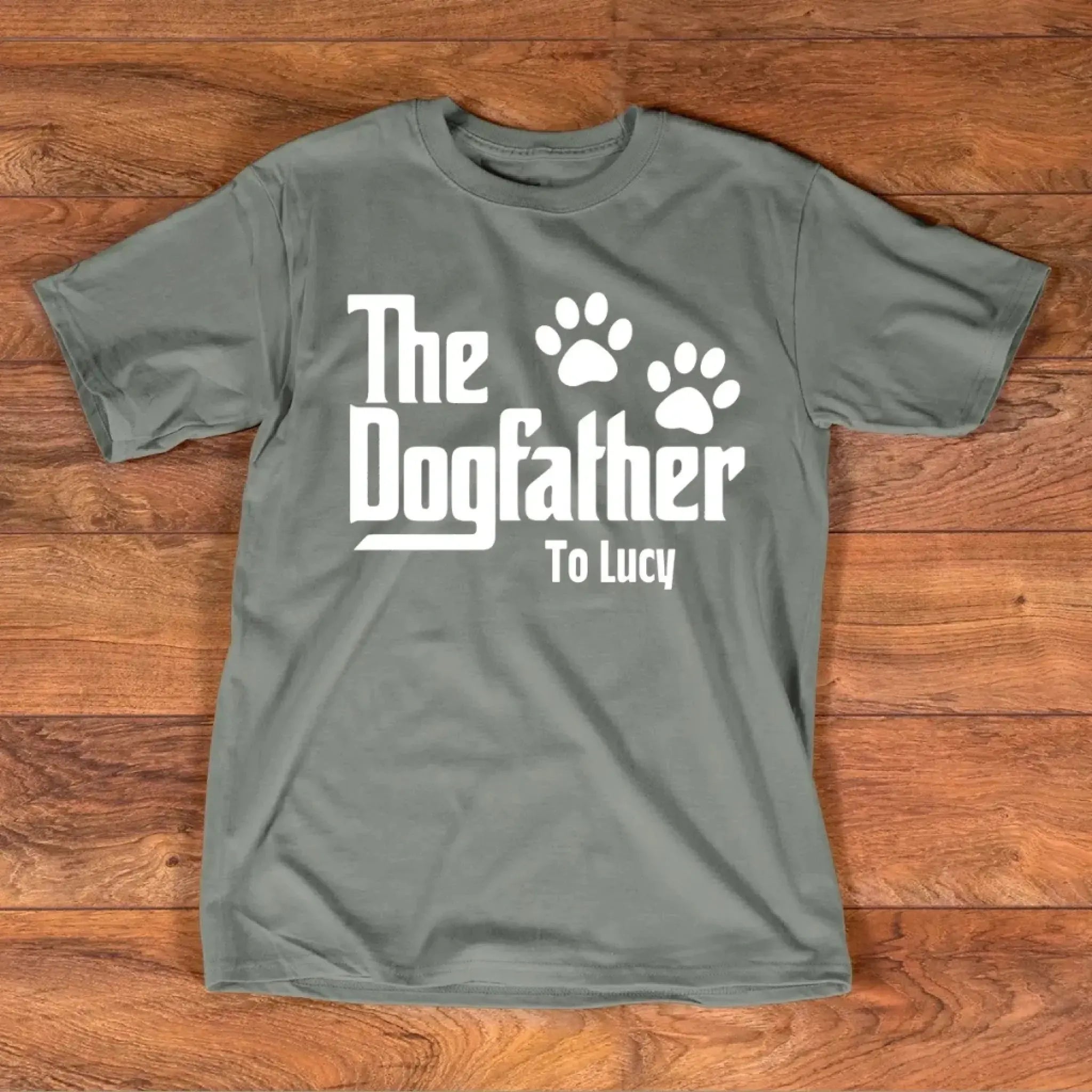3. The Dogfather Personalized T-Shirt – Custom Dog Name, Gift for Pet Lovers