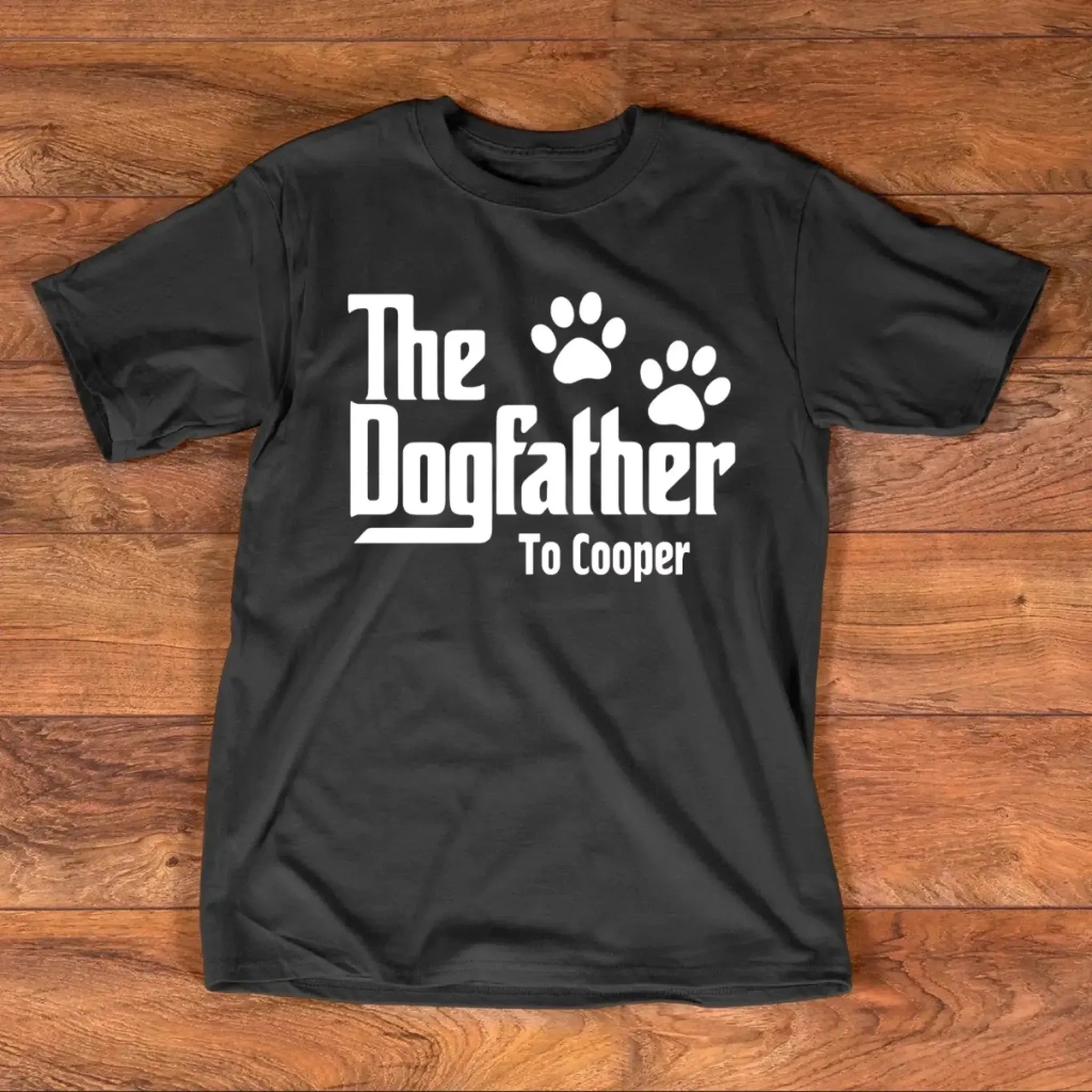 4. The Dogfather Personalized T-Shirt – Custom Dog Name, Gift for Pet Lovers