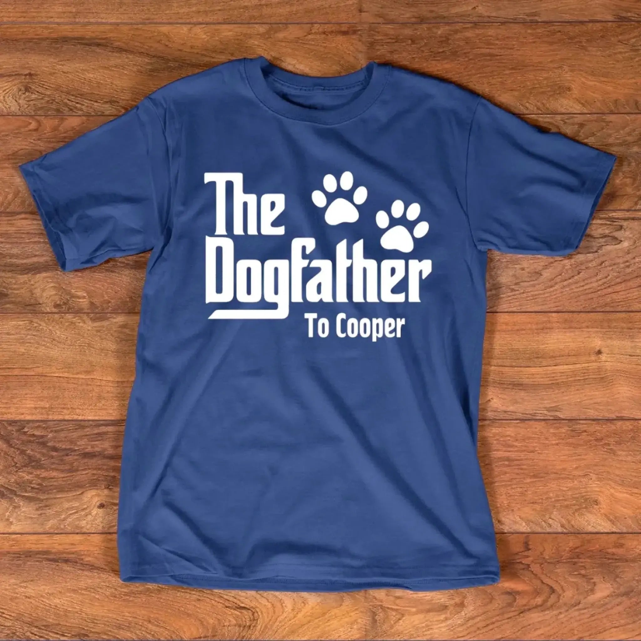 7. The Dogfather Personalized T-Shirt – Custom Dog Name, Gift for Pet Lovers