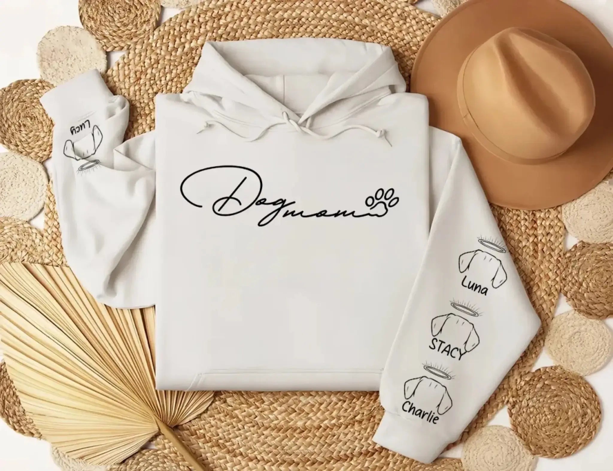 11. Dog Mom Hoodie with Paw Print – Cute Minimalist Sweatshirt for Dog Lovers