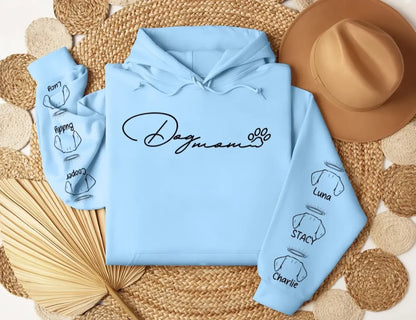 8. Dog Mom Hoodie with Paw Print – Cute Minimalist Sweatshirt for Dog Lovers