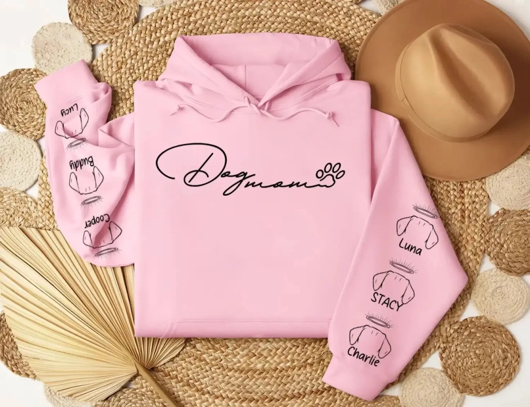 7. Dog Mom Hoodie with Paw Print – Cute Minimalist Sweatshirt for Dog Lovers