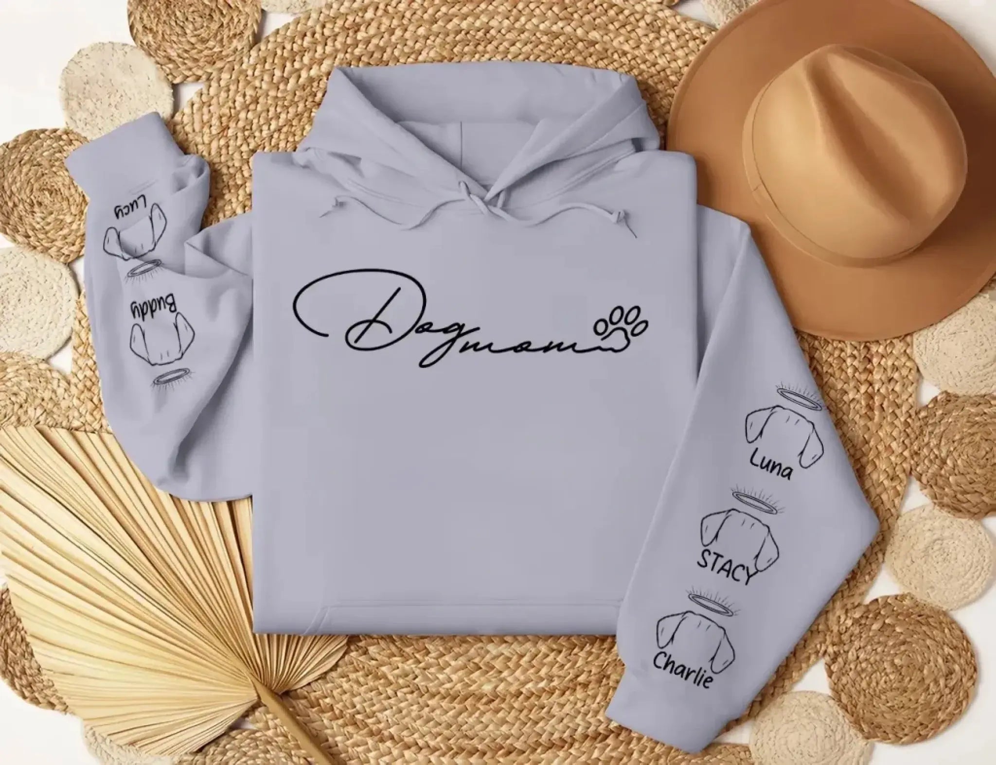 9. Dog Mom Hoodie with Paw Print – Cute Minimalist Sweatshirt for Dog Lovers