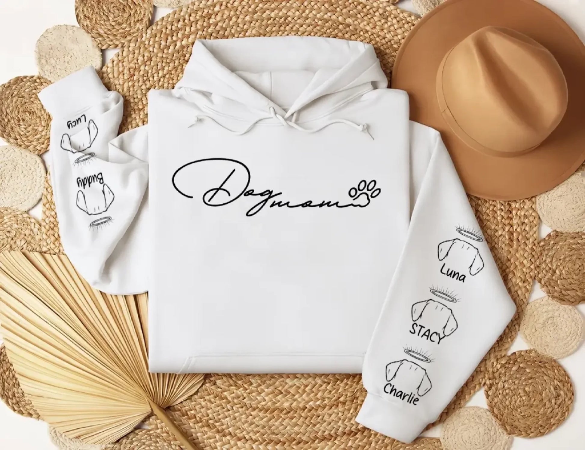 10. Dog Mom Hoodie with Paw Print – Cute Minimalist Sweatshirt for Dog Lovers