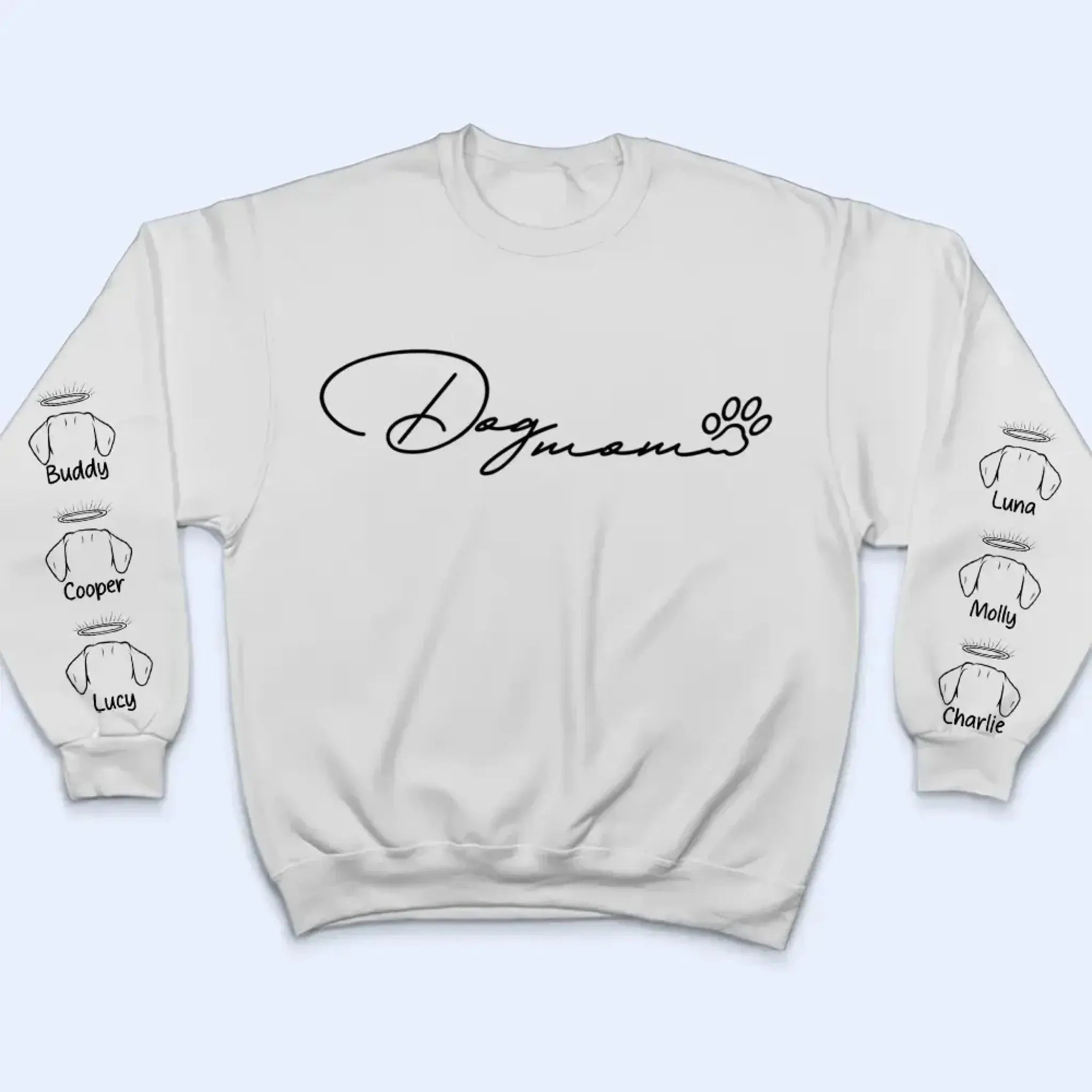 1. Dog Mom Hoodie with Paw Print – Cute Minimalist Sweatshirt for Dog Lovers