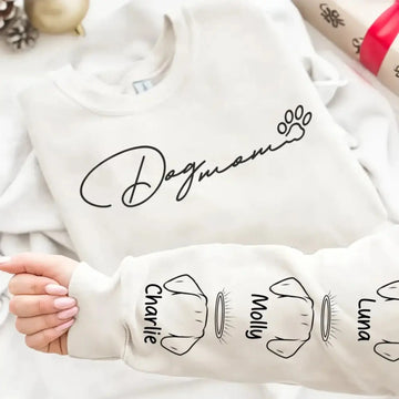 3. Dog Mom Hoodie with Paw Print – Cute Minimalist Sweatshirt for Dog Lovers