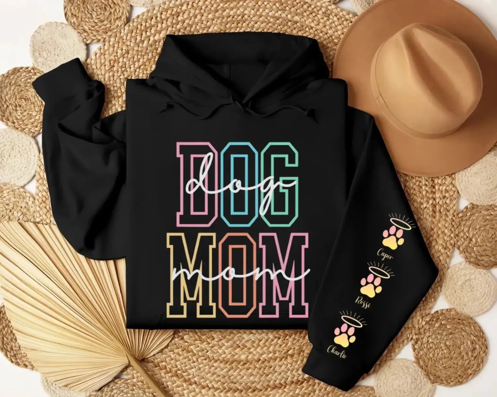 6. Colorful Dog-Cat Mom Sweatshirt — Cute Pastel Pet Lover Gift