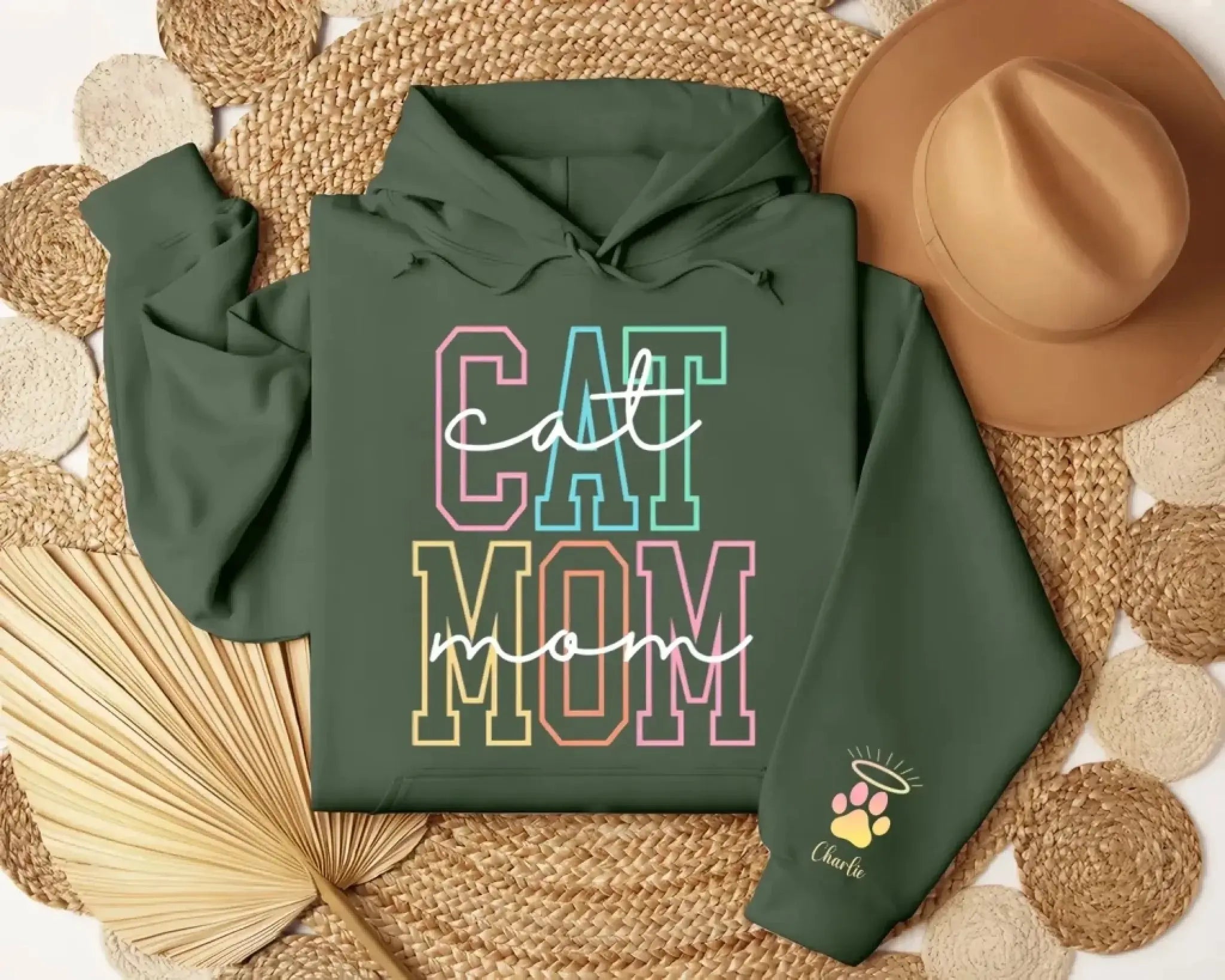 7. Colorful Dog-Cat Mom Sweatshirt — Cute Pastel Pet Lover Gift