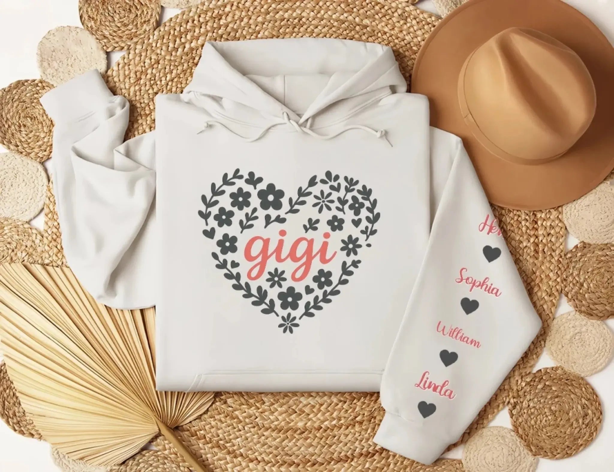 1. Floral Heart Sweatshirt – Cute Gift for Grandma, Mother's Day