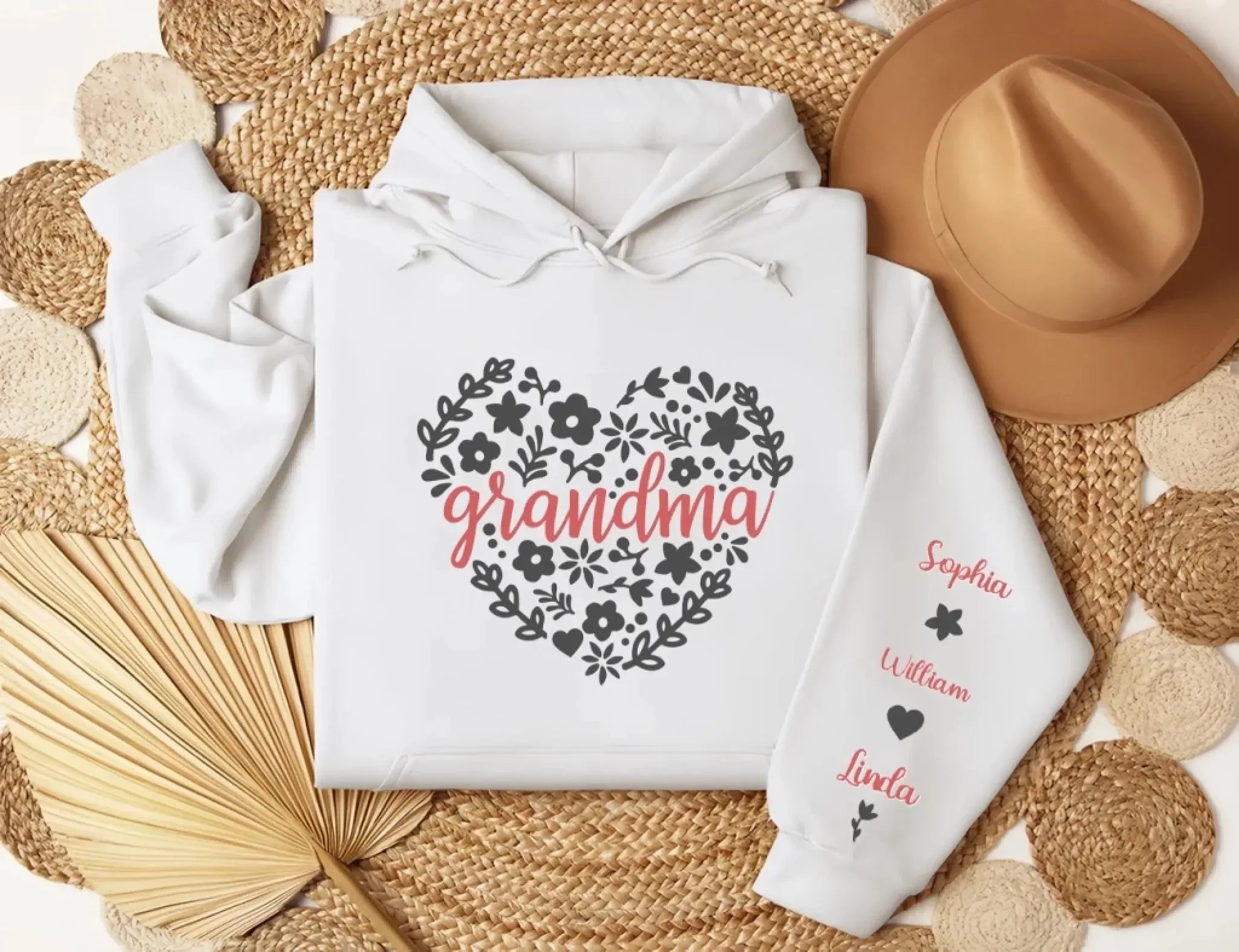 2. Floral Heart Sweatshirt – Cute Gift for Grandma, Mother's Day