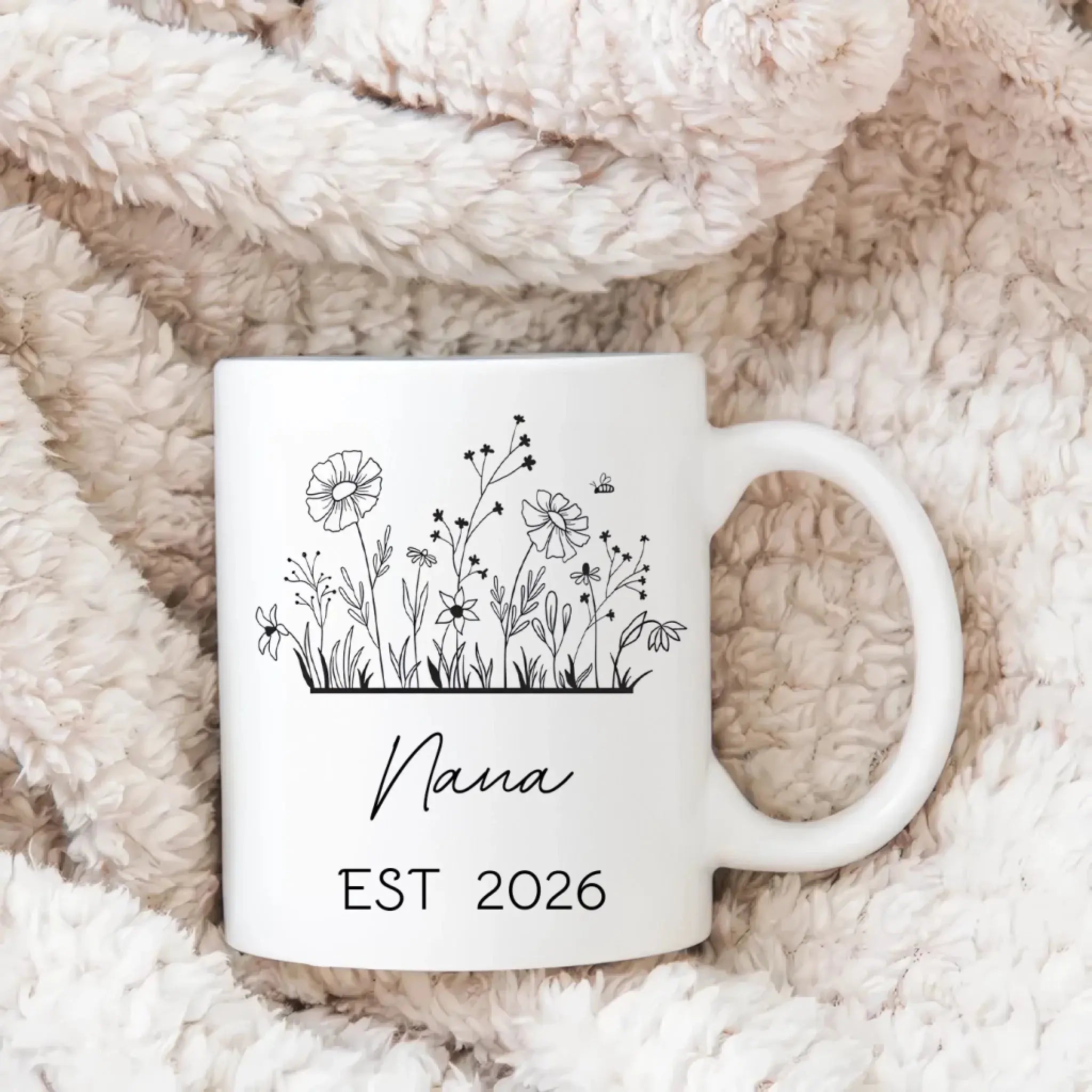 4. Personalized Grandma & Grandpa Mugs – Est. 2026 Gift